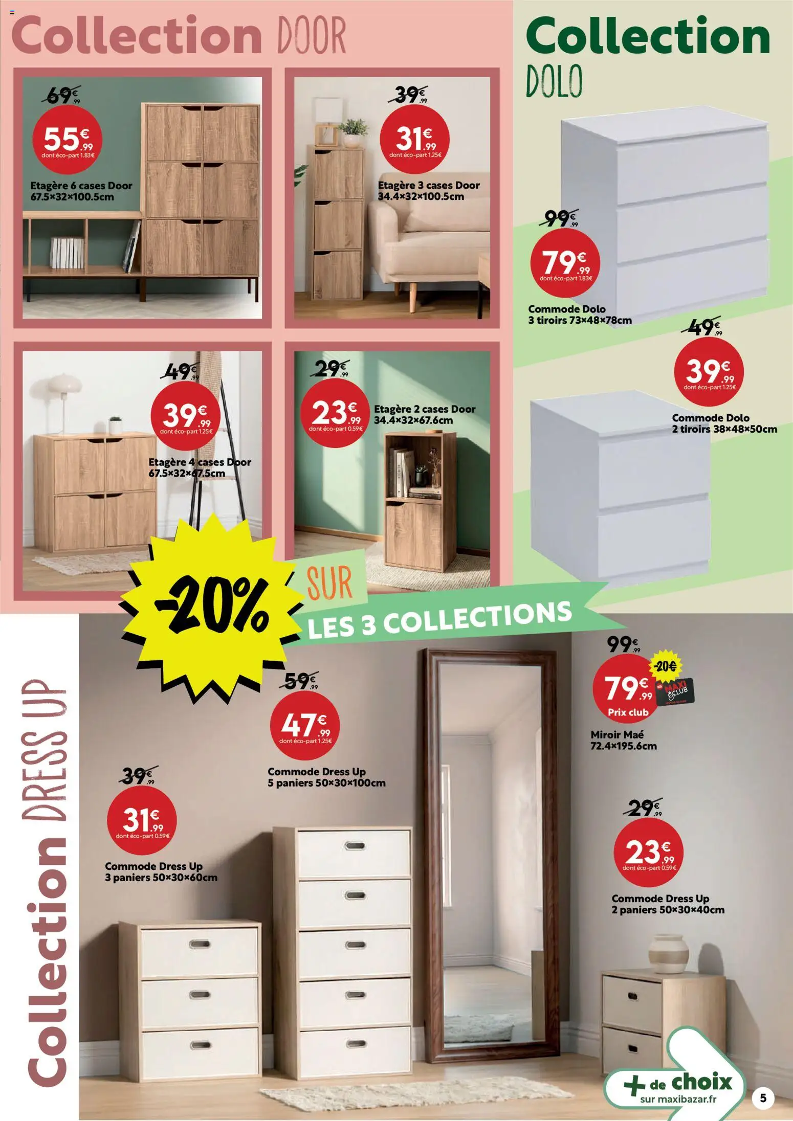 {H1} | Page: 5 | Produits: Commode, Étagère, Tiroirs, Miroir