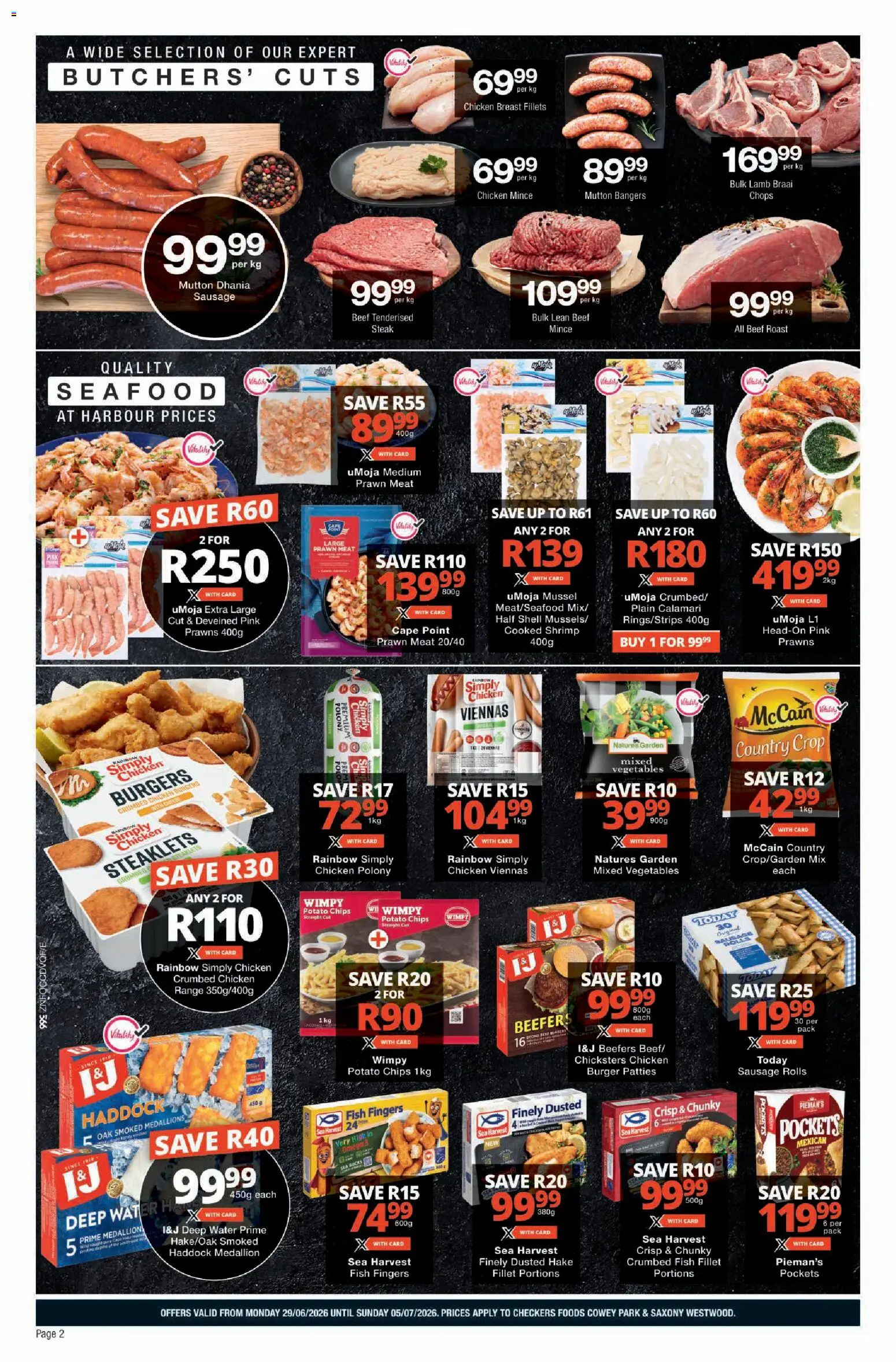 New Checkers catalogue – valid from 29/06/2026 | Page: 2 | Products: Steak, Polony, Beef, Chips