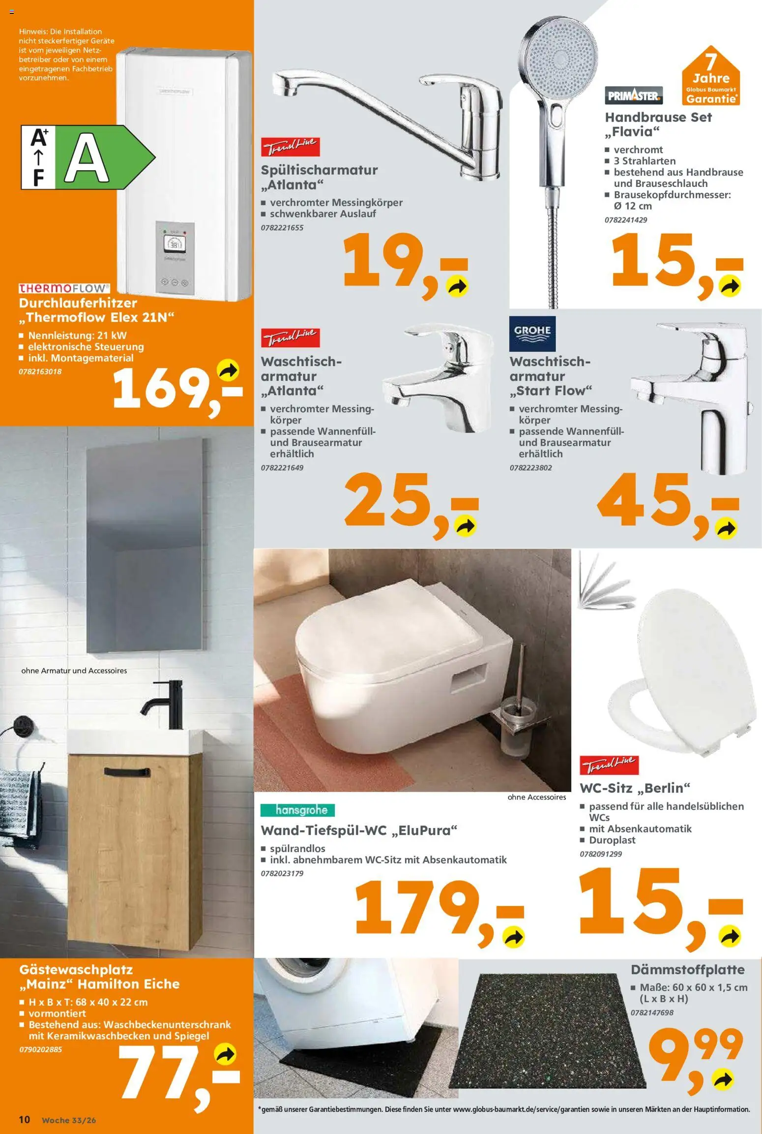 Globus Baumarkt Prospekt Oranienburg-Germendorf – gültig ab 10.08.2026 | Seite: 10 | Produkte: Spiegel, Armatur, Waschtisch