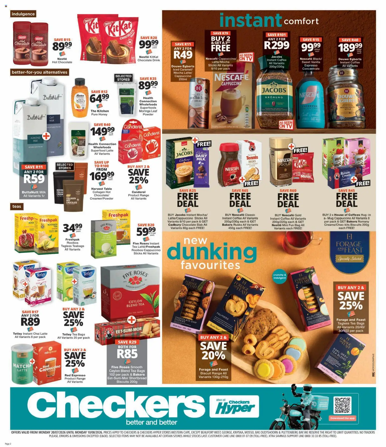 New Checkers catalogue – valid from 20/07/2026 | Page: 2 | Products: Hot chocolate, Coffee, Chocolate, Powder