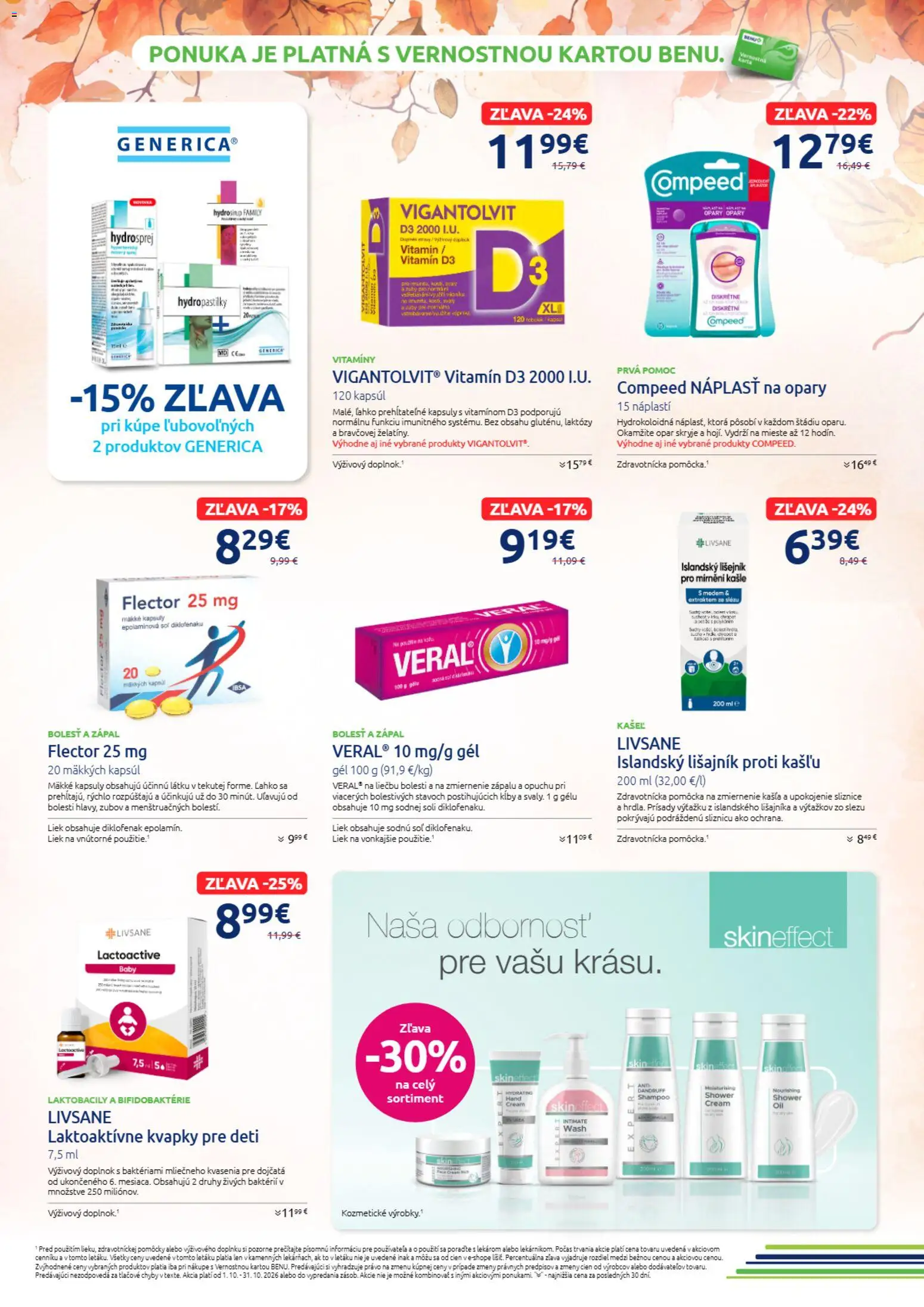 Nové BENU Lekáreň akcie – leták je platný od 01.10.2026 | Strana: 10 | Produkty: Náplasť, Prísady, Soľ
