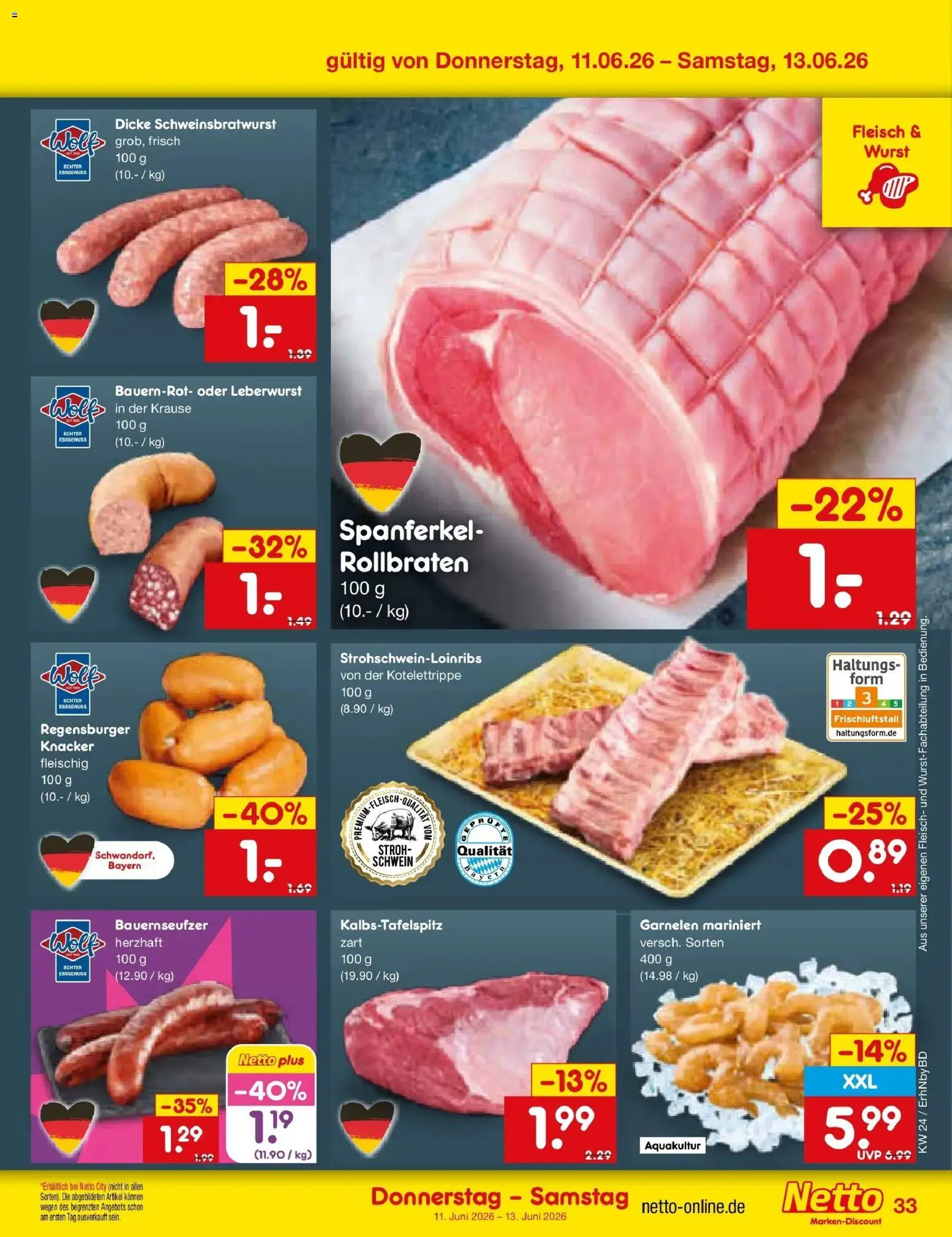 Netto Marken-Discount Prospekt Ergolding – gültig ab 08.06.2026 | Seite: 51 | Produkte: Garnelen, Wurst, Fleisch