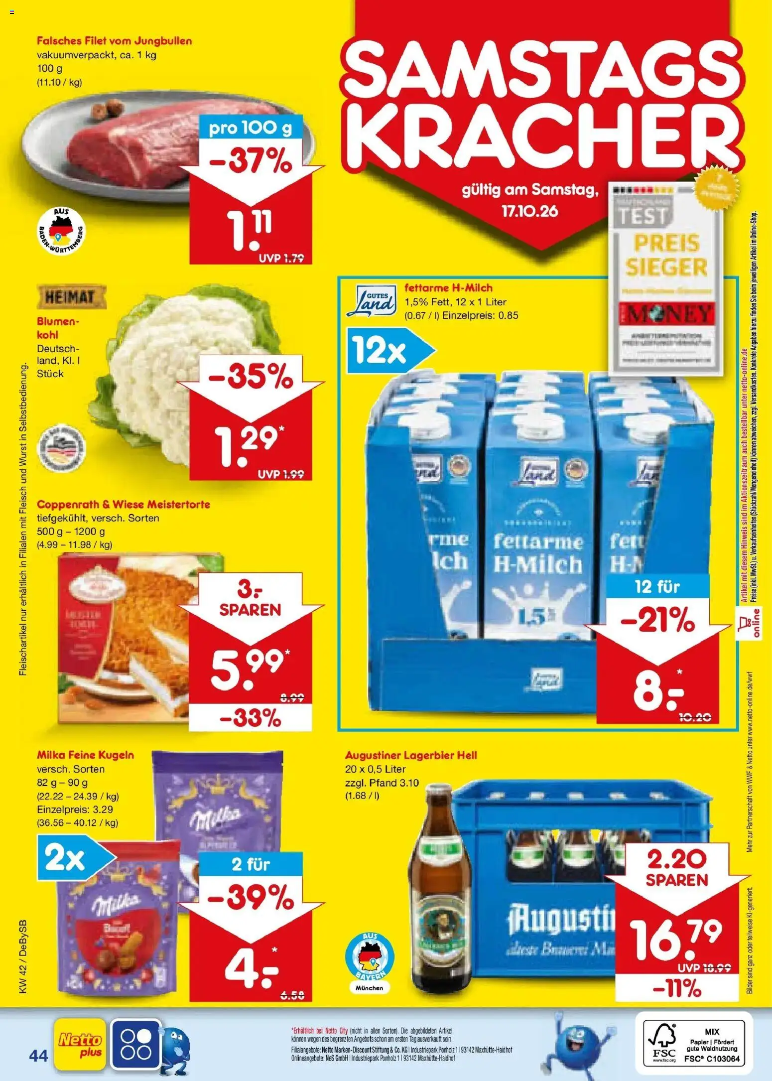 Netto Marken-Discount Prospekt Stuttgart (ab 12.10.2026) » Angebote | Seite: 60 | Produkte: Blumen, Bilder, Wurst, Fleisch