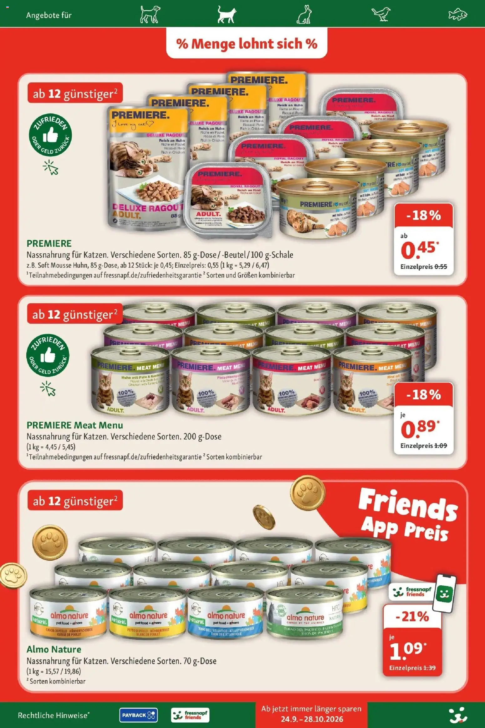 Fressnapf Aktueller Prospekt (ab 24.09.2026) zum Blättern | Seite: 17 | Produkte: Pute, Kaninchen