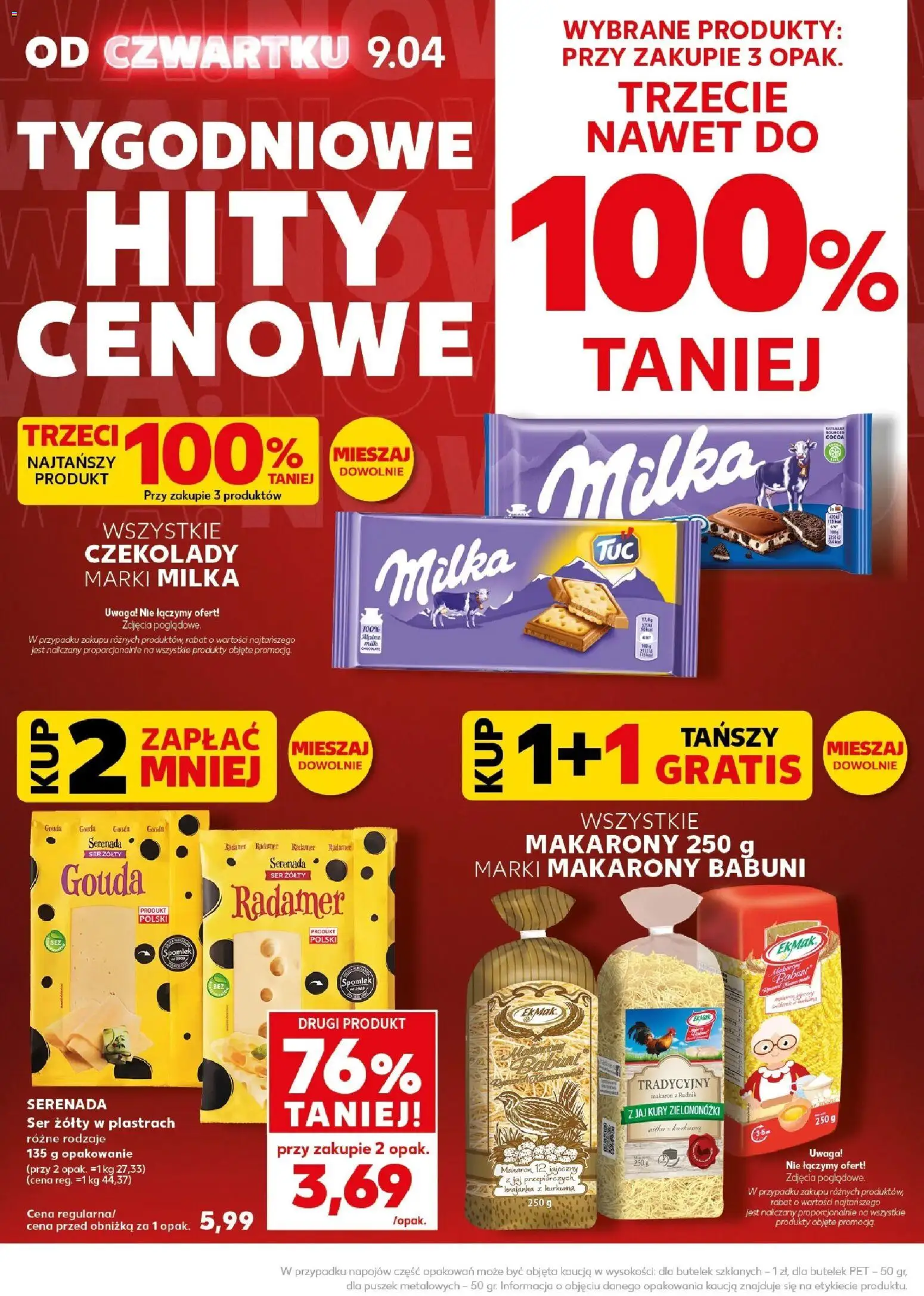 Kaufland gazetka - Super Sobota od 11.04.2026 | Strona: 4 | Produkty: Ser żółty, Czekolady, Makarony, Makaron