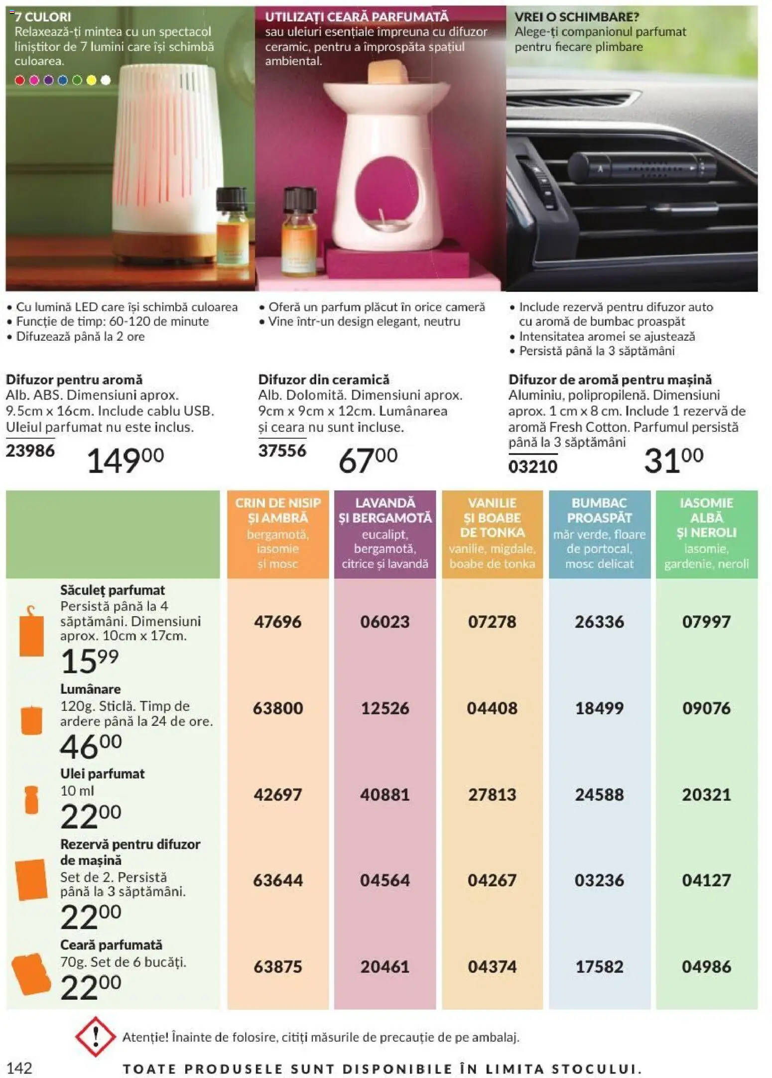 Noul catalog Avon – valabil de la 01.09.2026 | Pagină: 142 | Produse: LED, Lumânare, Ulei parfumat, Ulei