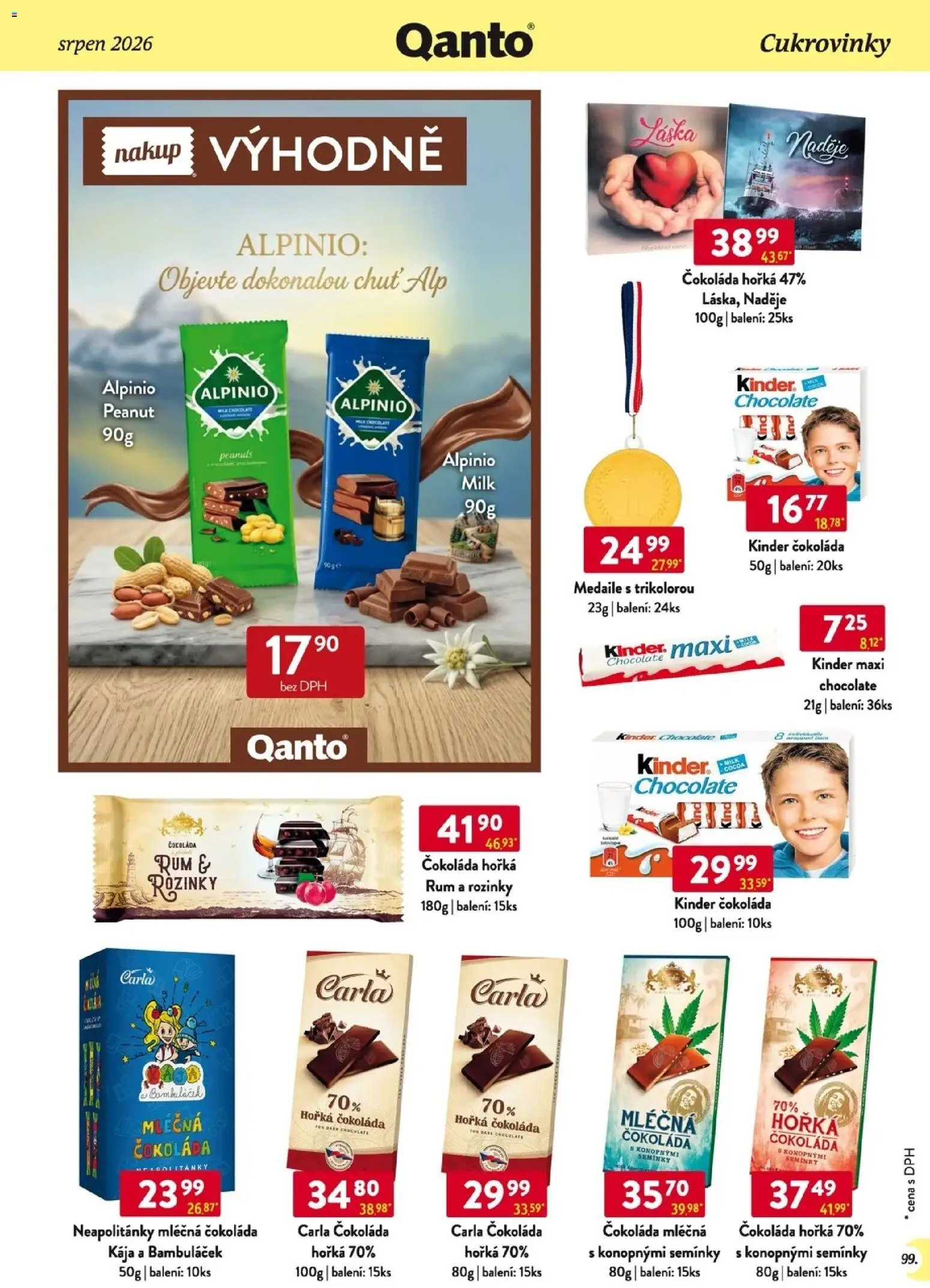 Astur & Qanto leták - Velkoobchod 08/2026 od 01.08.2026 | Strana: 100 | Produkty: Rum, Kinder čokoláda, Horká čokoláda, Cukrovinky