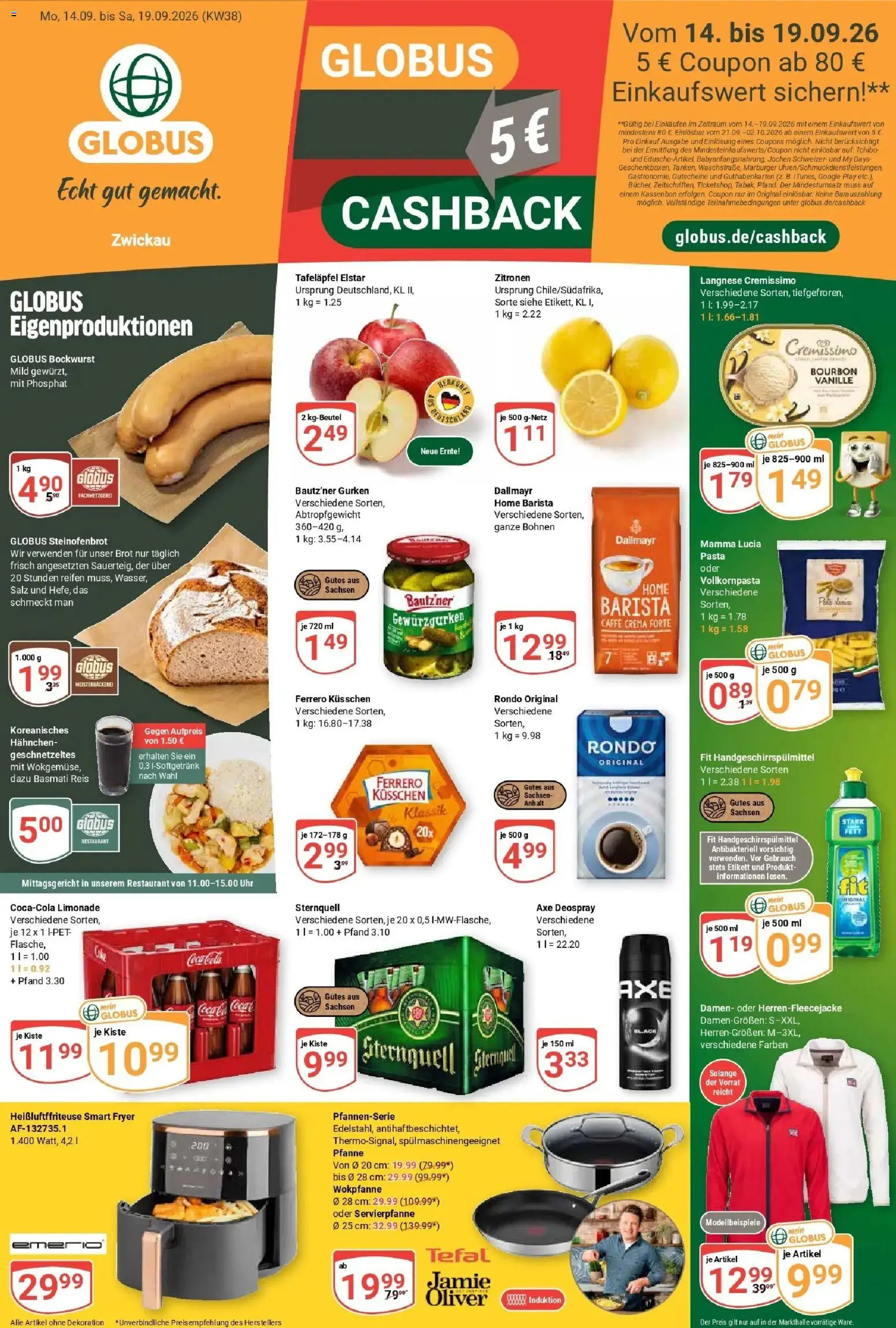 Globus Prospekt Zwickau (ab 14.09.2026) » Angebote online | Seite: 3 | Produkte: Bockwurst, Langnese, Cremissimo, Reis