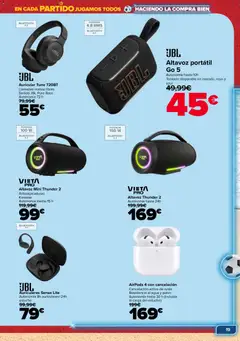 Vista previa Carrefour Electroverano válido desde el 09.06.2026 | Página: 19 | Productos: Polvo, Airpods, Auriculares, Altavoz