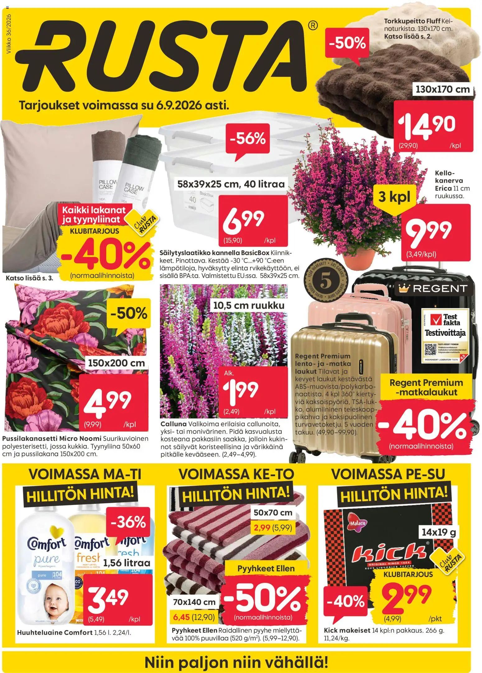 Rusta tarjoukset – voimassa 31/08/2026 alkaen | Sivu: 1