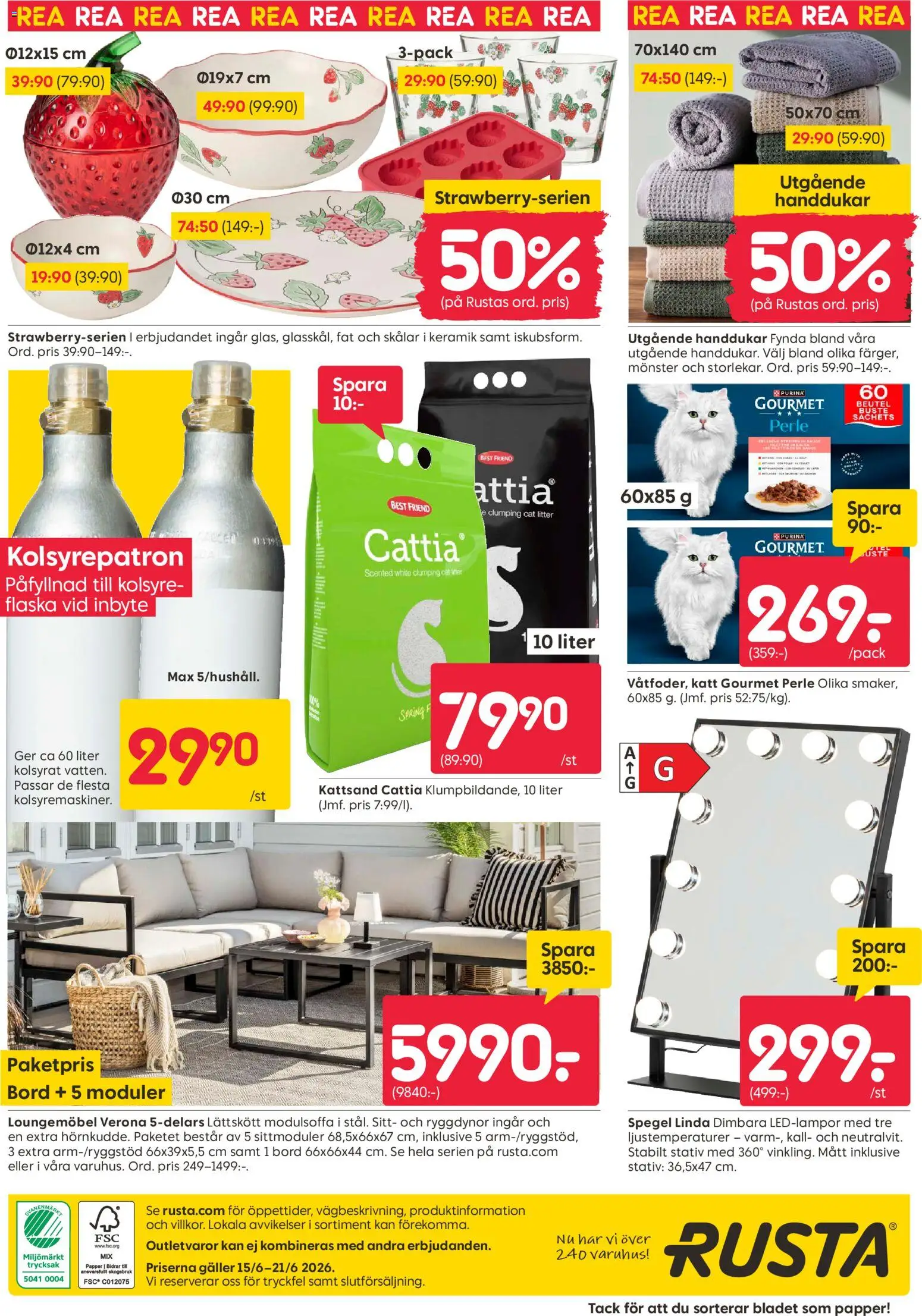 Rusta reklamblad aktuell från 15.06.2026 | Sida: 16 | Produkter: Bord, Spegel, Papper, Kolsyrepatron