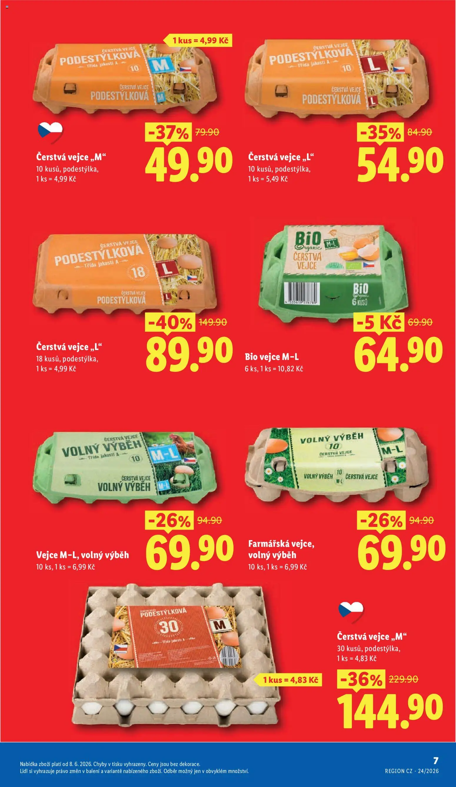Lidl leták - Další ceny v klidu od 08.06.2026 | Strana: 7 | Produkty: Vejce