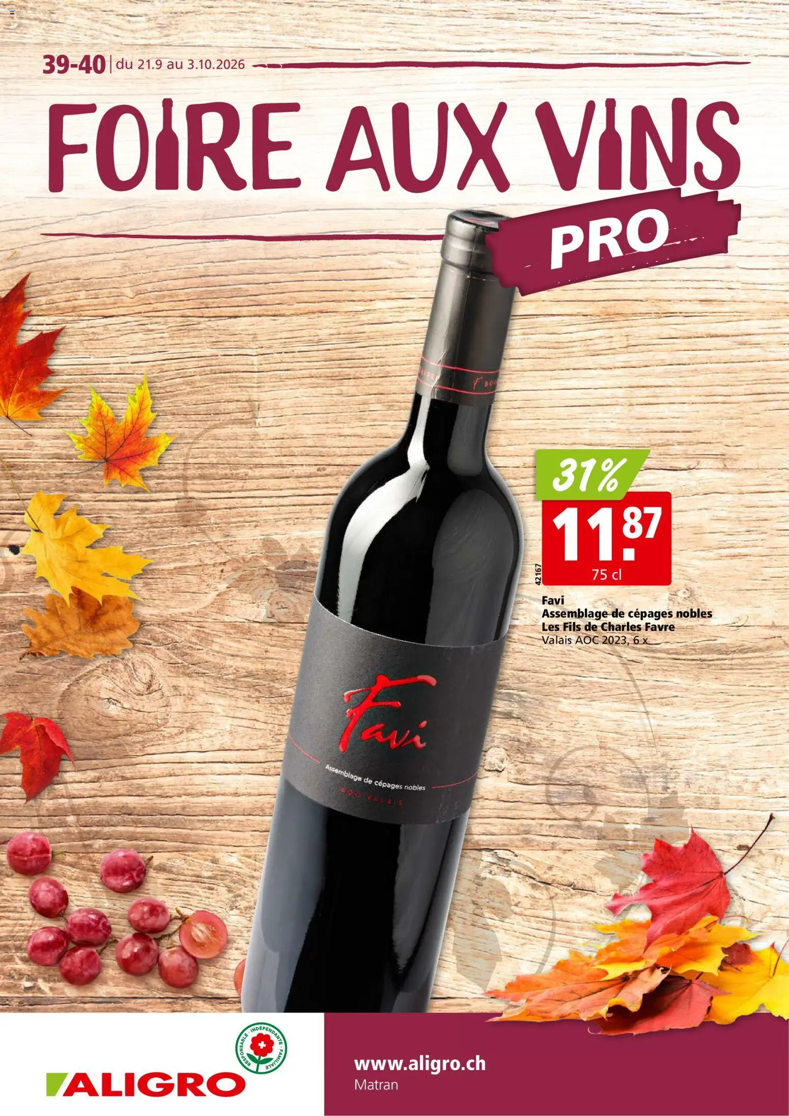 Aligro aktionen Vins Matran – gültig ab 21.09.2026 | Seite: 1