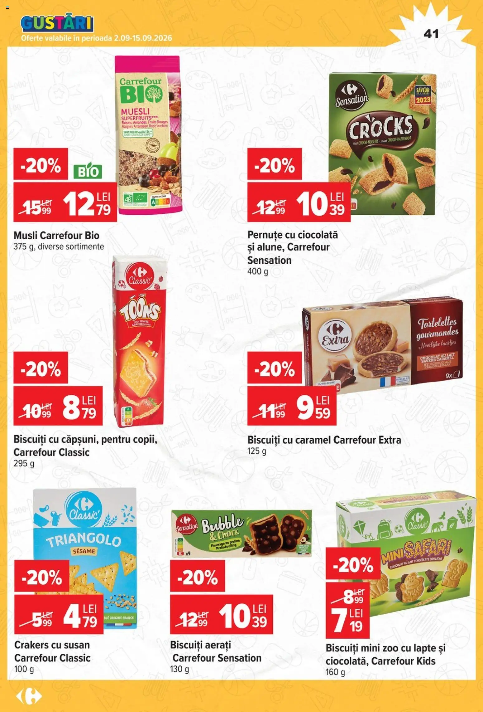 Noul catalog Carrefour – valabil de la 12.08.2026 | Pagină: 41 | Produse: Bio, Carrefour Classic, Raft, Brânză