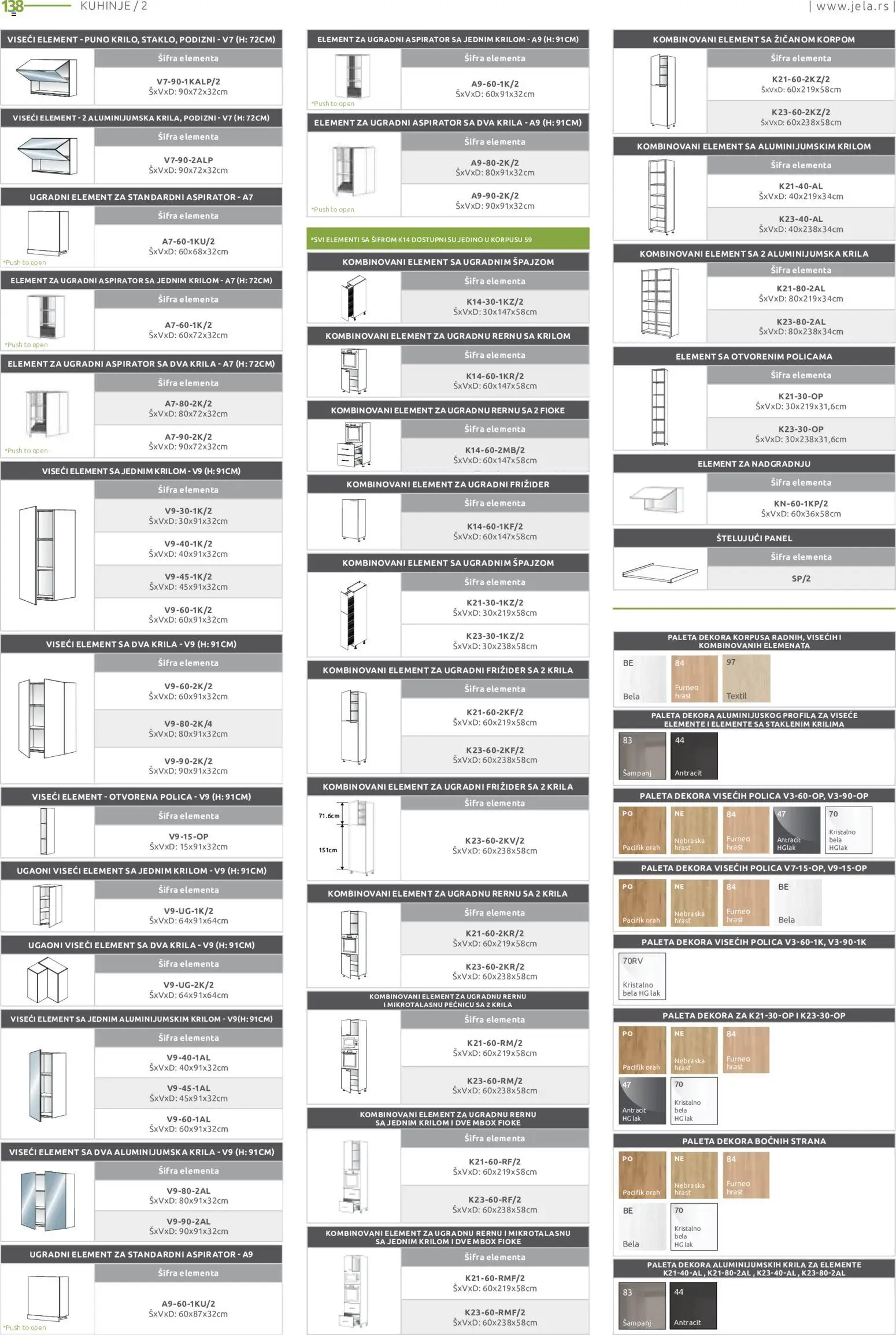 Jela katalog - važi od 09.07.2026 | Strana: 138 | Proizvode: Polica, Orah, Frižider, Aspirator