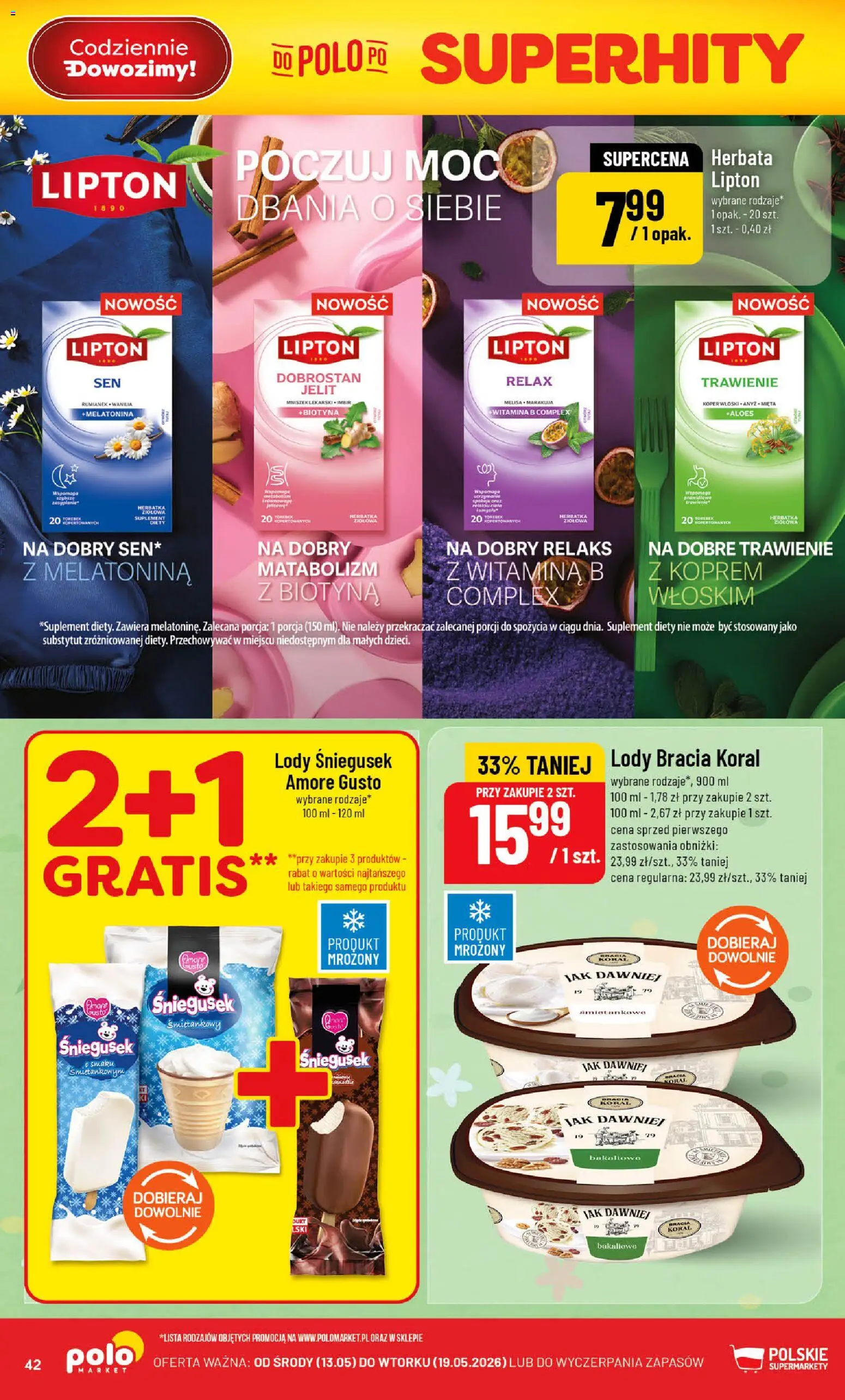 POLOmarket gazetka od 13.05.2026 | Strona: 42 | Produkty: Aloes, Mięta, Herbata lipton, Herbata