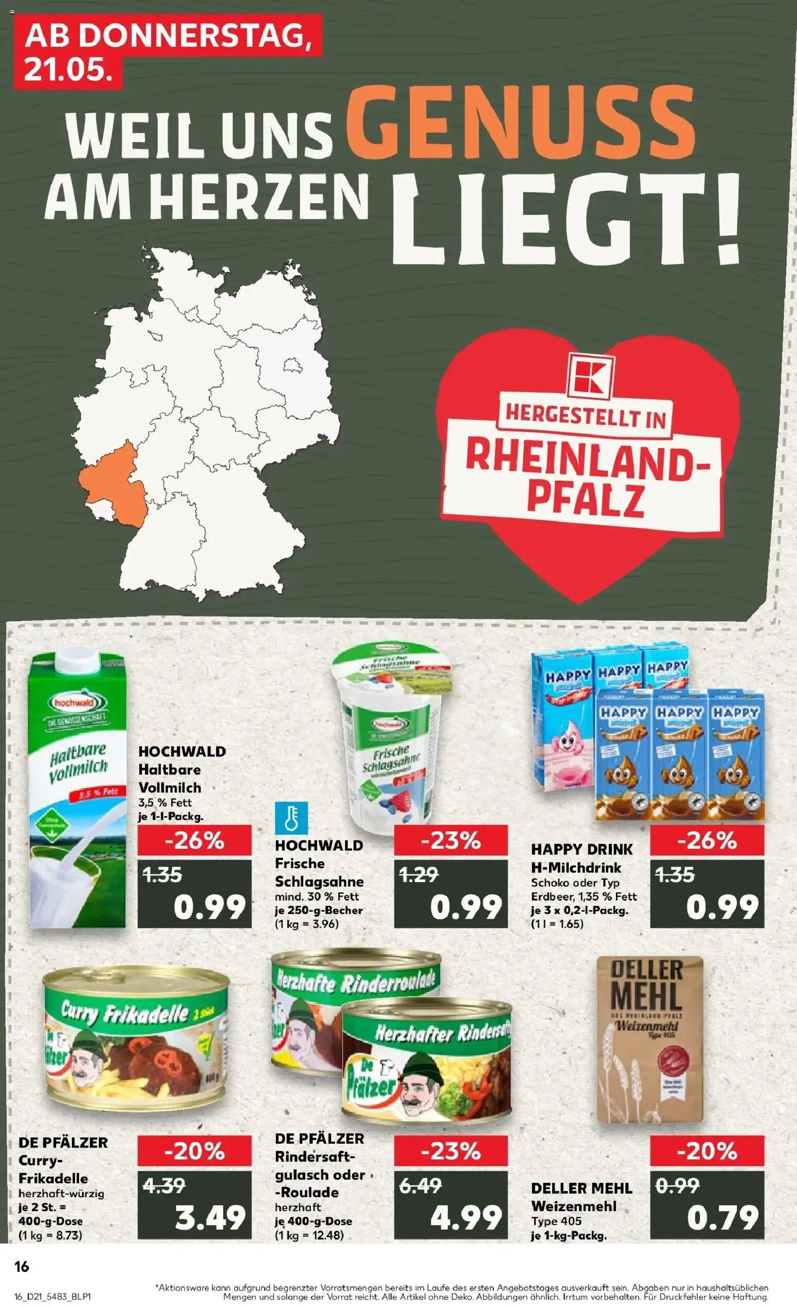 Kaufland Prospekt Ingelheim Am Rhein – gültig ab 18.05.2026 | Seite: 21 | Produkte: Mehl, Schlagsahne, Weizenmehl, Mehl weizenmehl