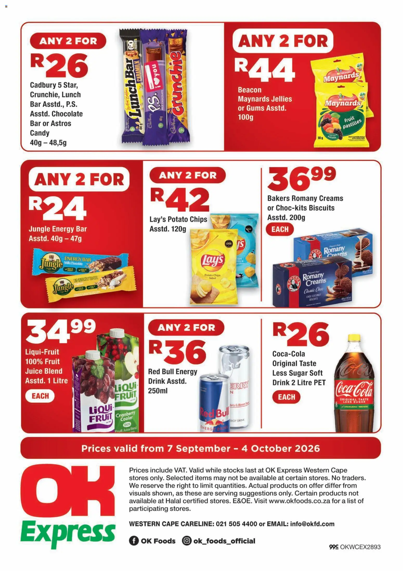 New OK Foods catalogue – valid from 07/09/2026 | Page: 4 | Products: Cooler, Milk, Biscuits, Juice