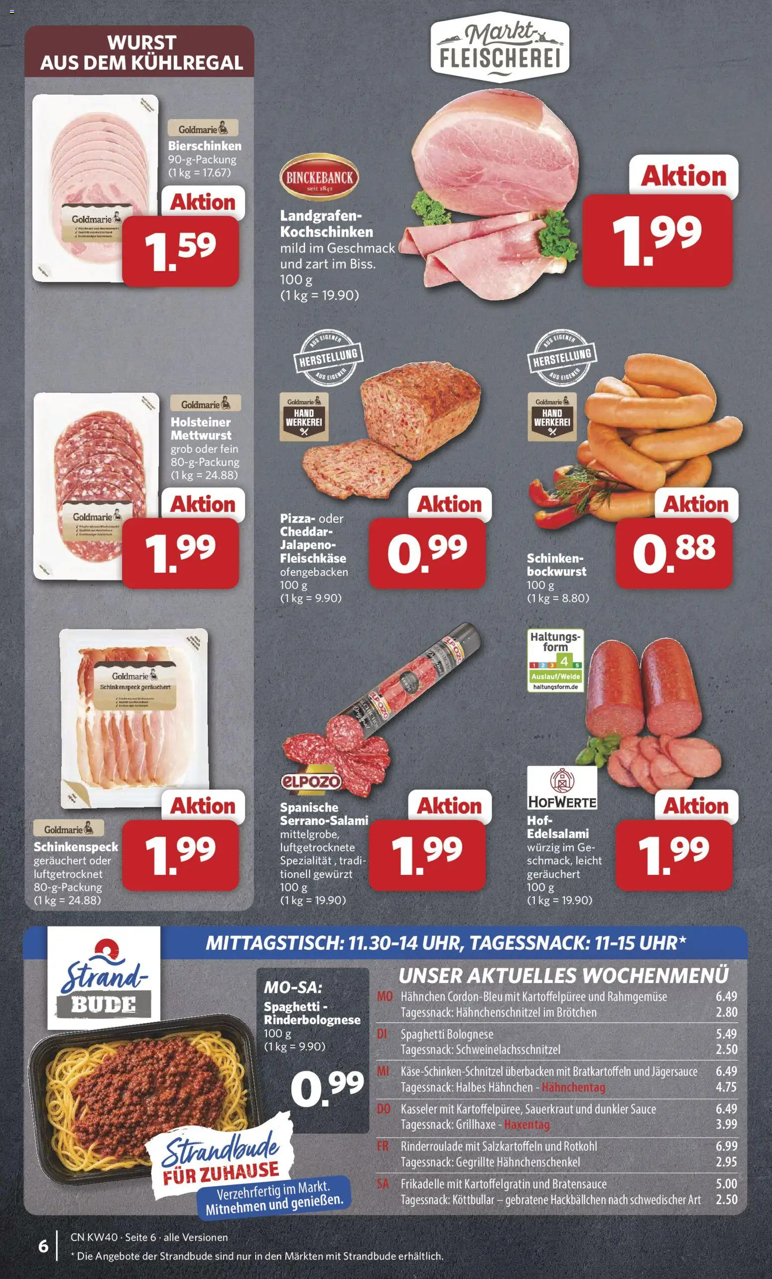 Combi Prospekt – gültig ab 28.09.2026 | Seite: 6 | Produkte: Hahnchenschenkel, Spaghetti, Wurst, Schinken