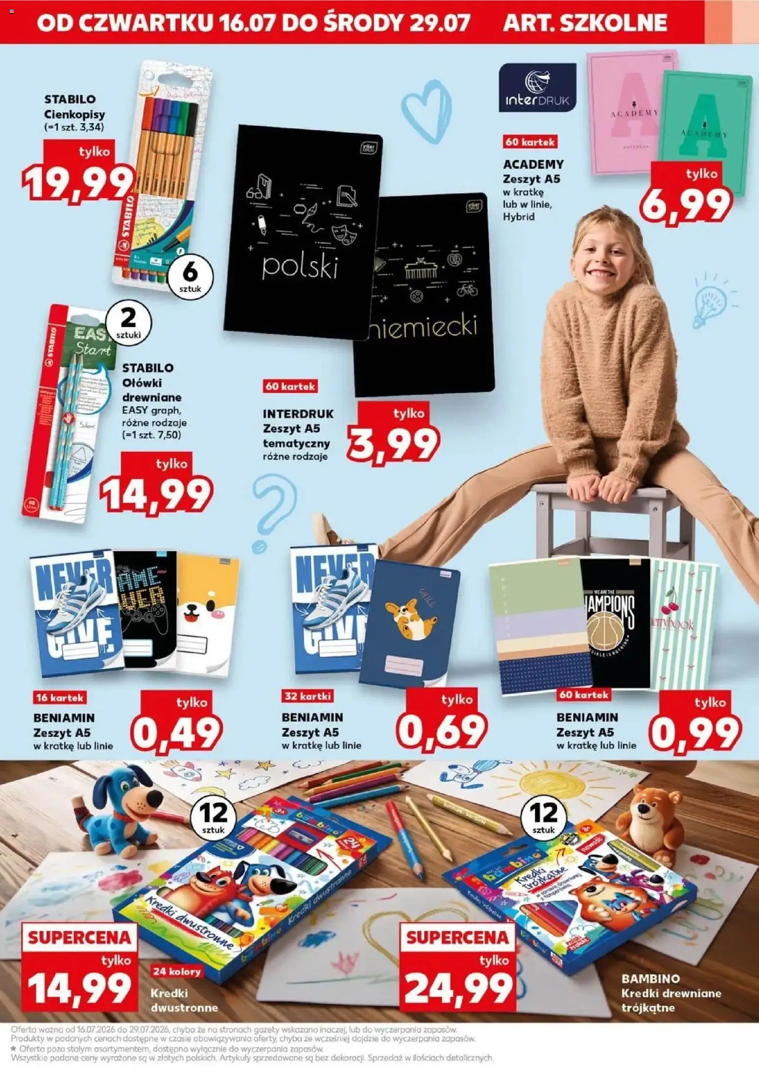 Kaufland gazetka - Mocny start od 20.07.2026 | Strona: 25 | Produkty: Notebook, Zeszyt, Kredki, Gazety