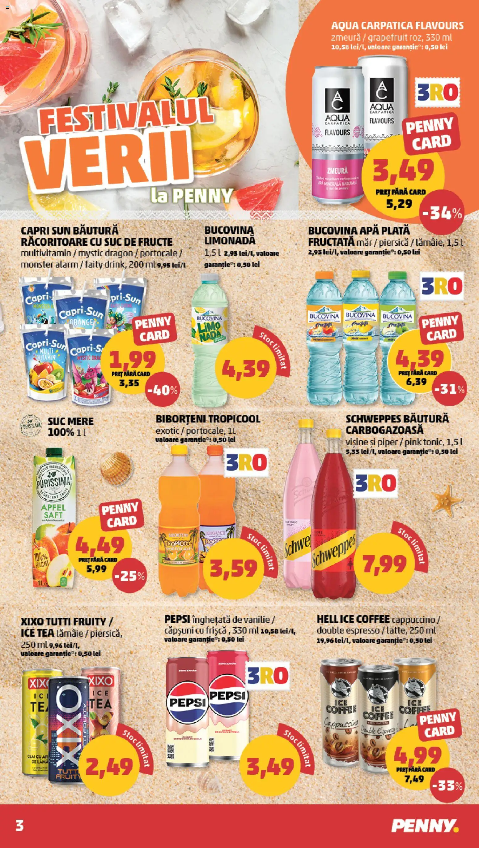 Noul catalog PENNY – valabil de la 17.06.2026 | Pagină: 3 | Produse: Piersică, Mere, Ceai, Înghețată