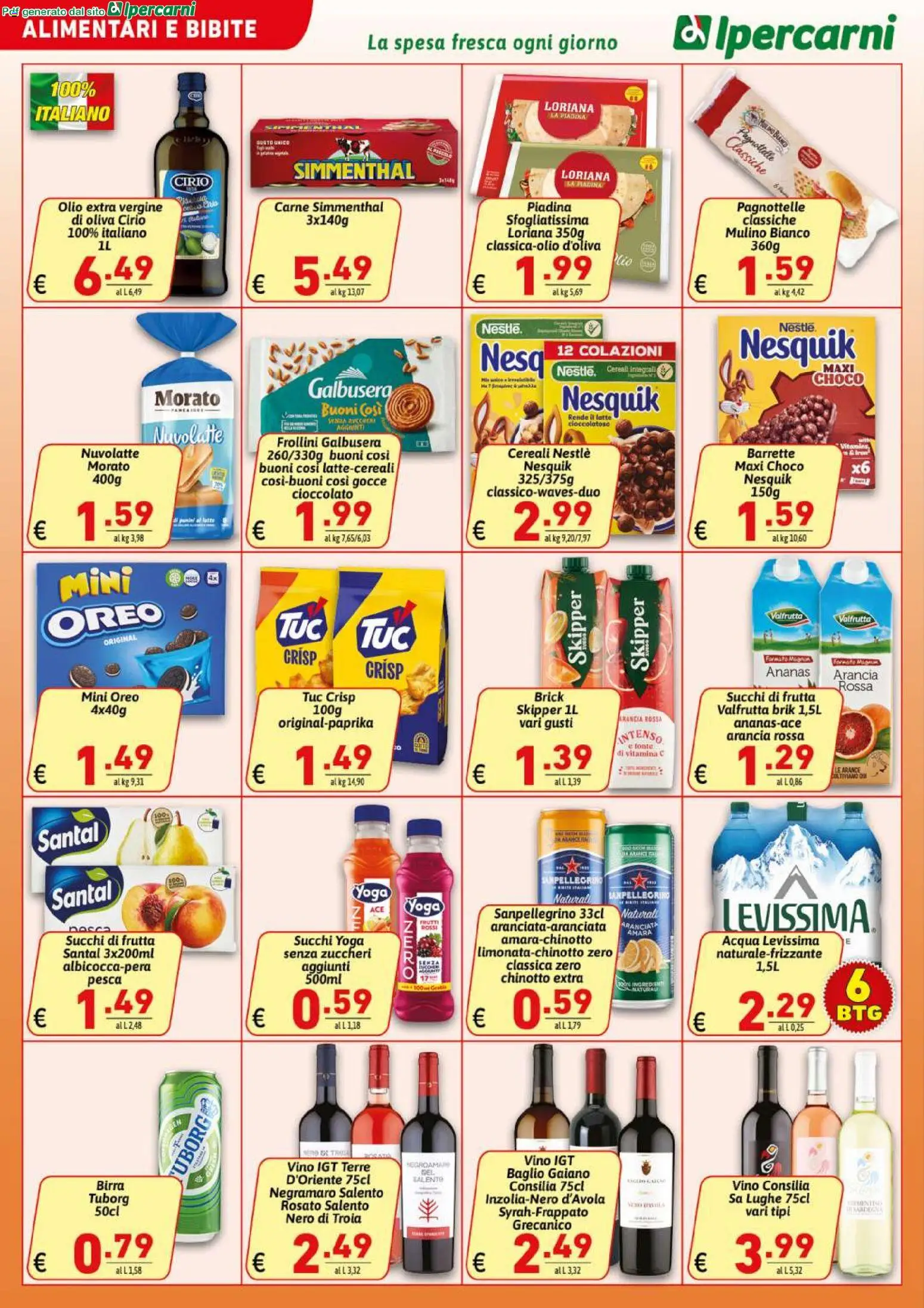 Volantino Ipercarni del 12/08/2026 | Pagina: 14 | Prodotti: Cioccolato, Ananas, Bibite, Olio extra vergine