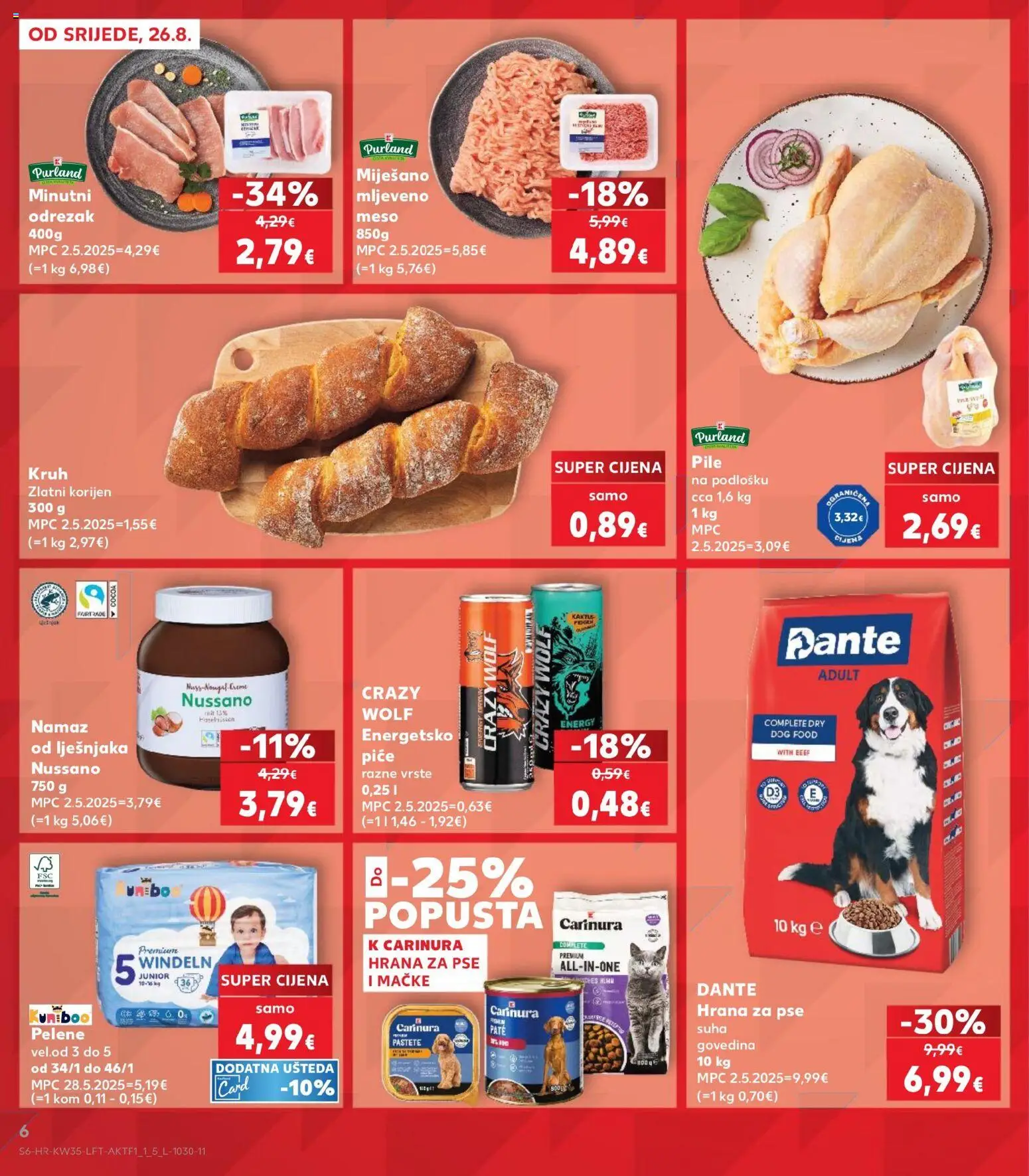 Kaufland katalog | vrijedi od 26.08.2026 | Stranica: 6 | Proizvodi: Kruh, Meso, Govedina, Namaz od lješnjaka