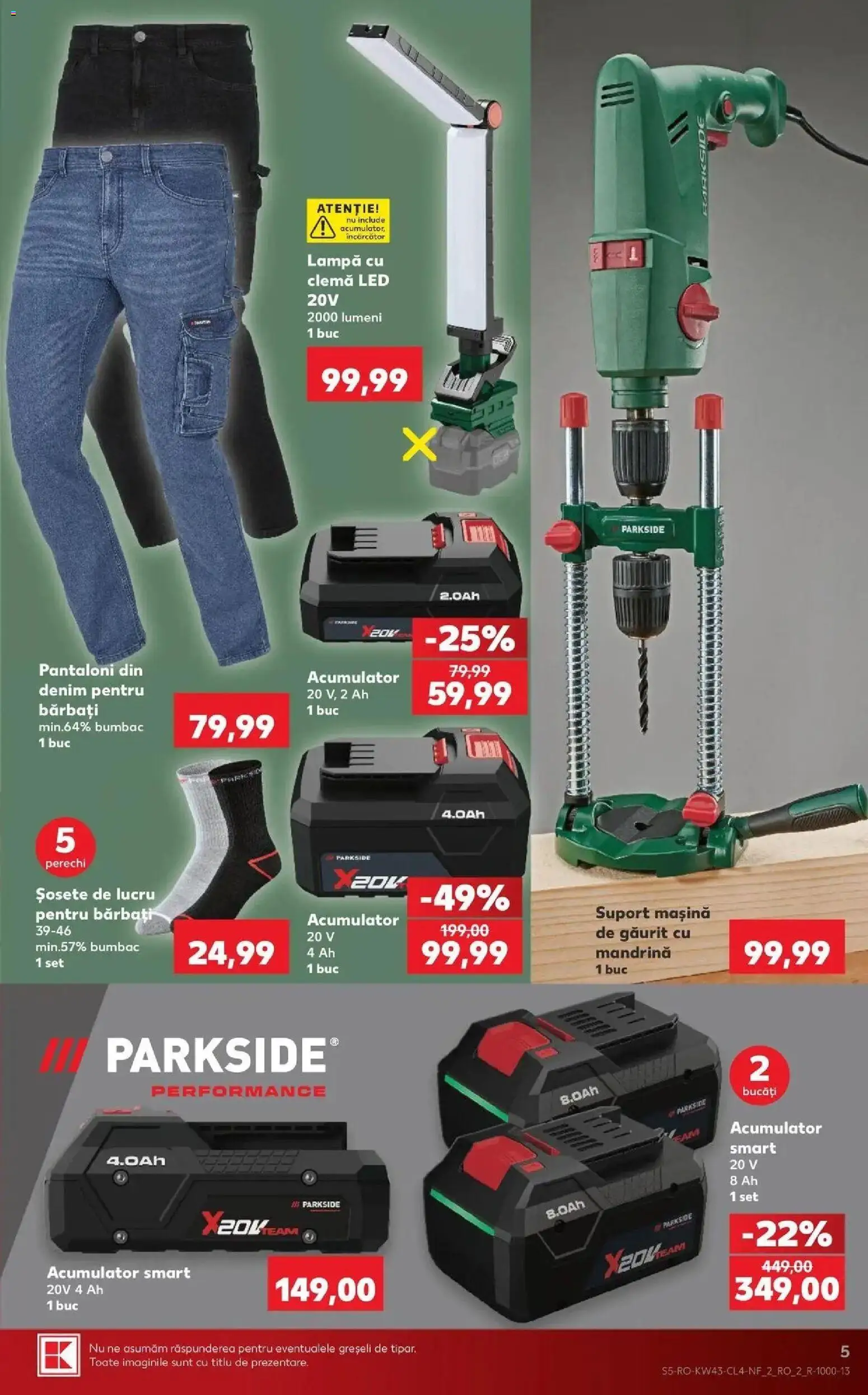 Kaufland Comarnic 21.10.2026 - Revista si Oferta | Pagină: 5 | Produse: Parkside, Lampă, Pantaloni, Șosete