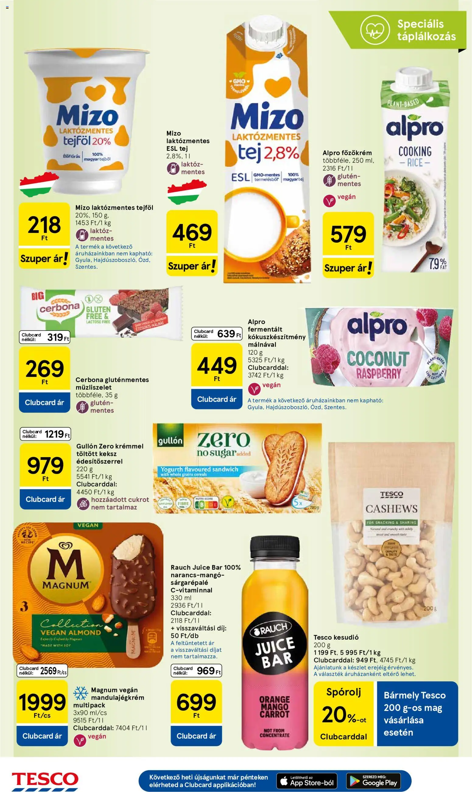Tesco akciós ujság - amely érvényes a következő dátumtól: 28.05.2026 | Oldal: 20 | Termékek: Tejföl, Müzliszelet, Vegán, Mangó