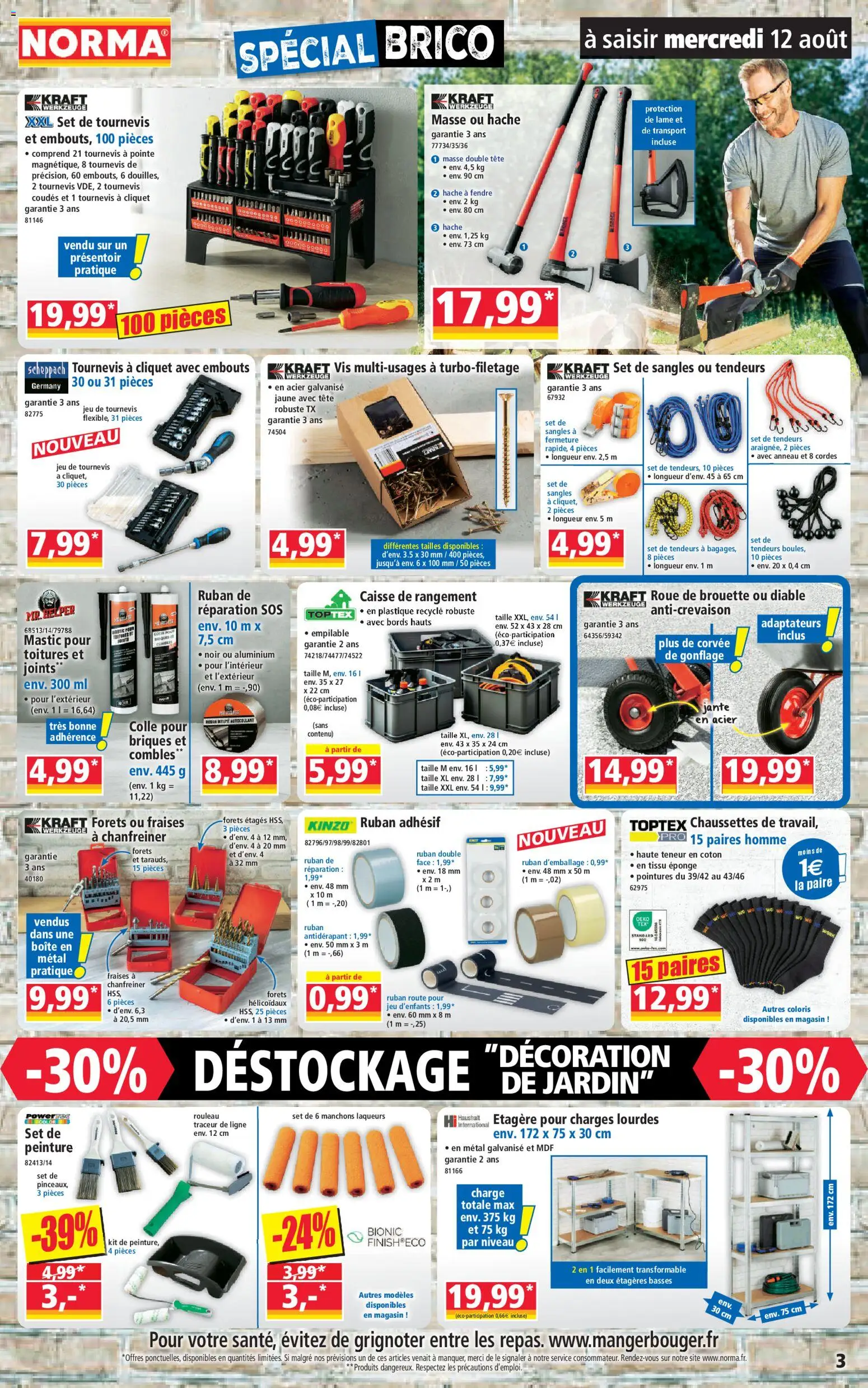 {H1} | Page: 3 | Produits: Tournevis, Rouleau, Colle, Fraises