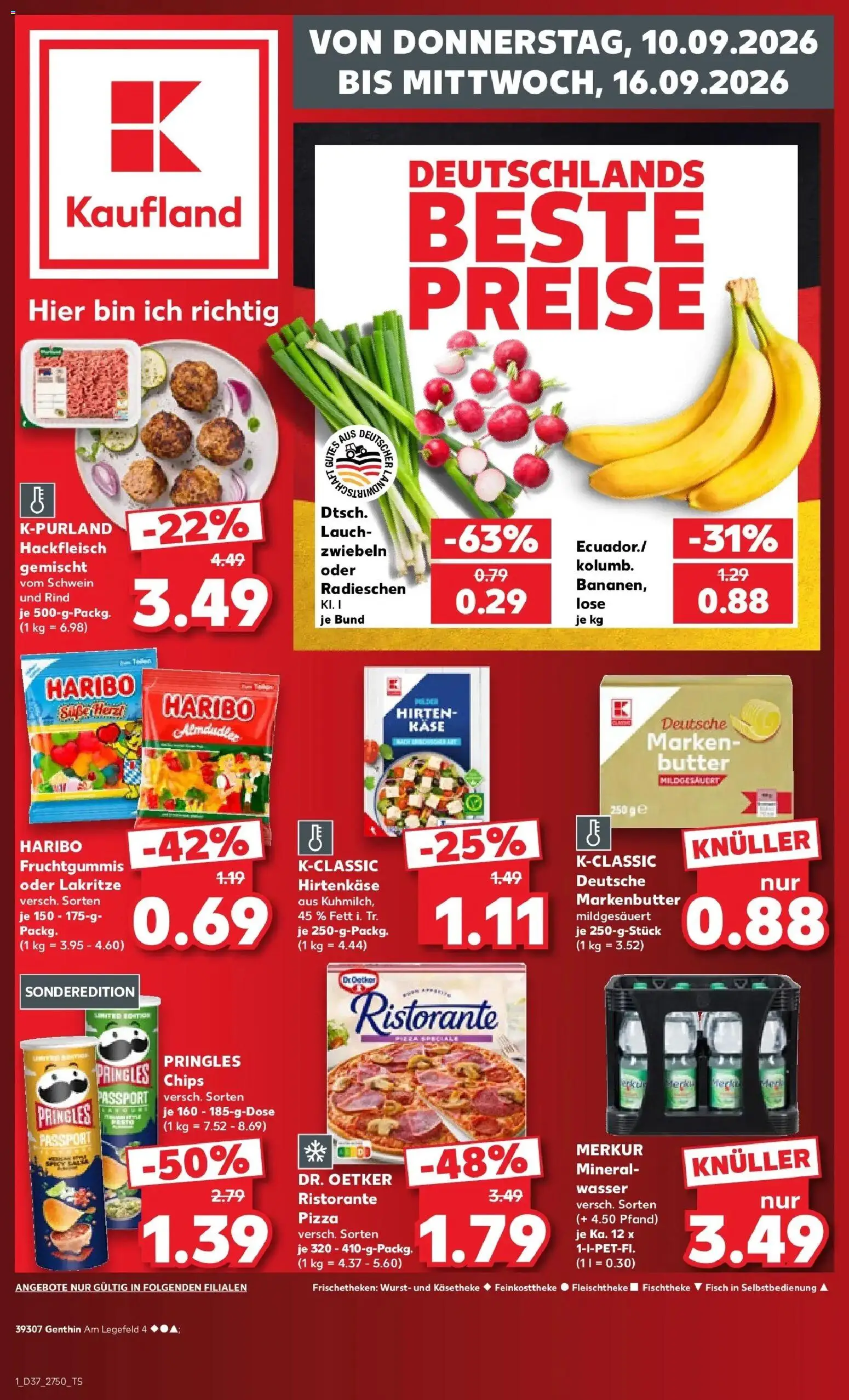 Prospekt Kaufland ab 10.09.2026 » Angebote Online zum Blättern | Seite: 1 | Produkte: Zwiebeln, Pizza, Chips, Hackfleisch