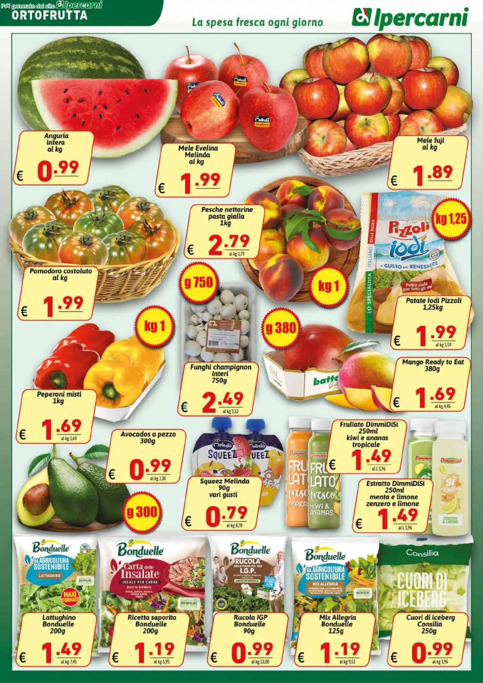 Volantino Ipercarni del 29.05.2026 | Pagina: 8 | Prodotti: Patate, Pomodoro, Pasta, Funghi