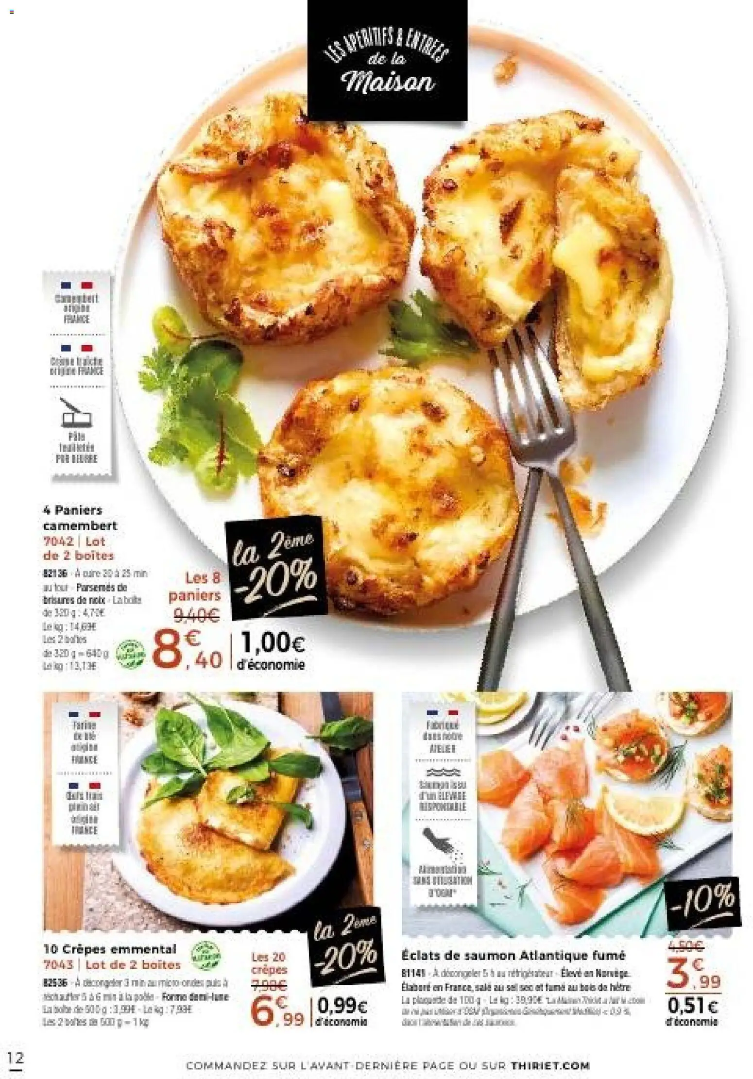 {H1} | Page: 12 | Produits: Crêpes, Emmental, Sel, Saumon