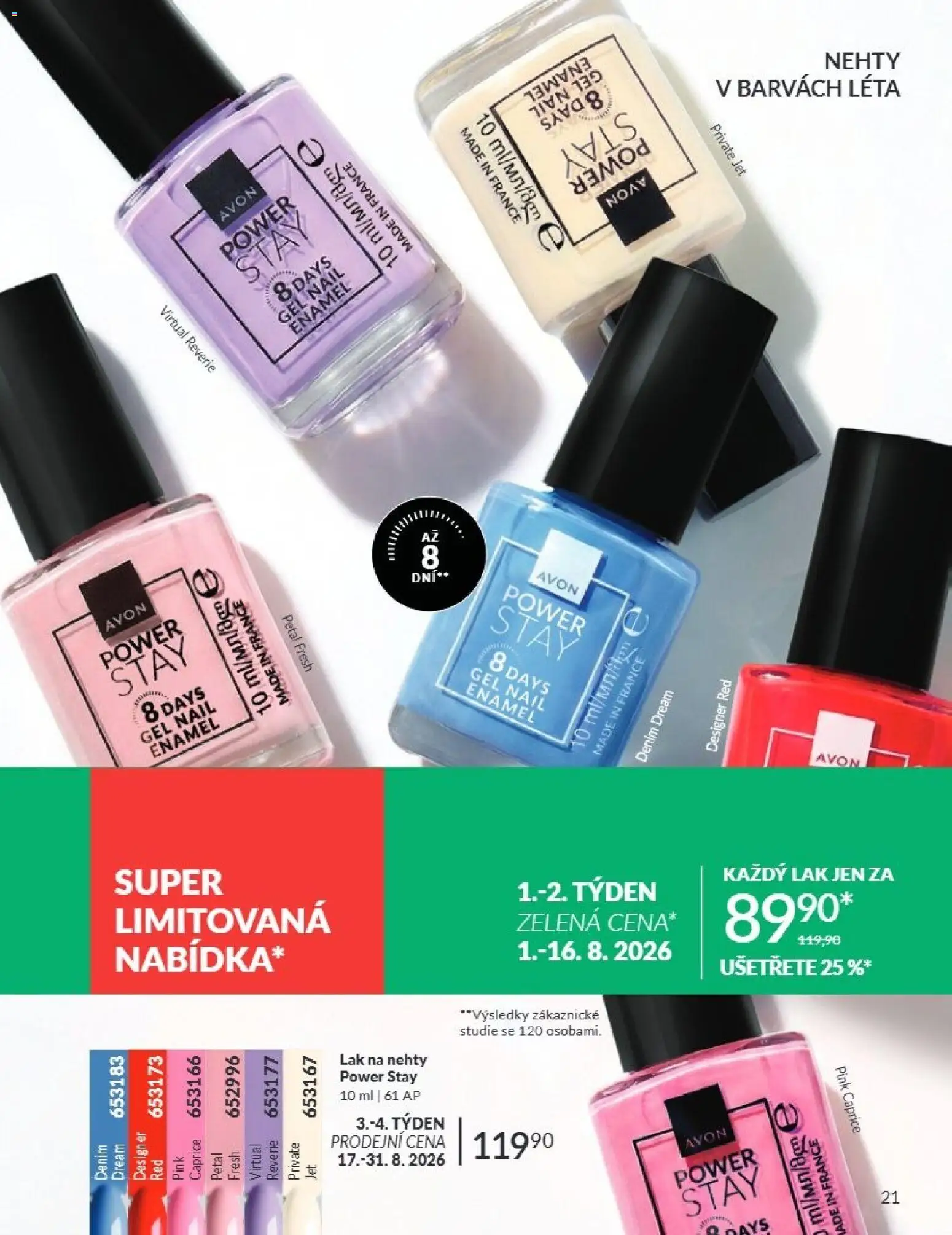 Avon Katalog 08/2026 od 01.08.2026 | Strana: 21 | Produkty: Nehty, Lak na nehty