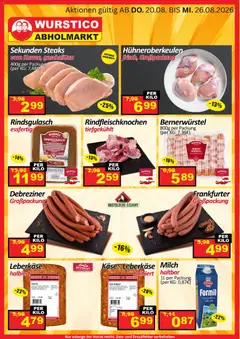 Wurstico Abholmarkt Flugblatt ab 20.08.2026 gültig | Seite: 2 | Produkte: Vollmilch, Milch, Käse