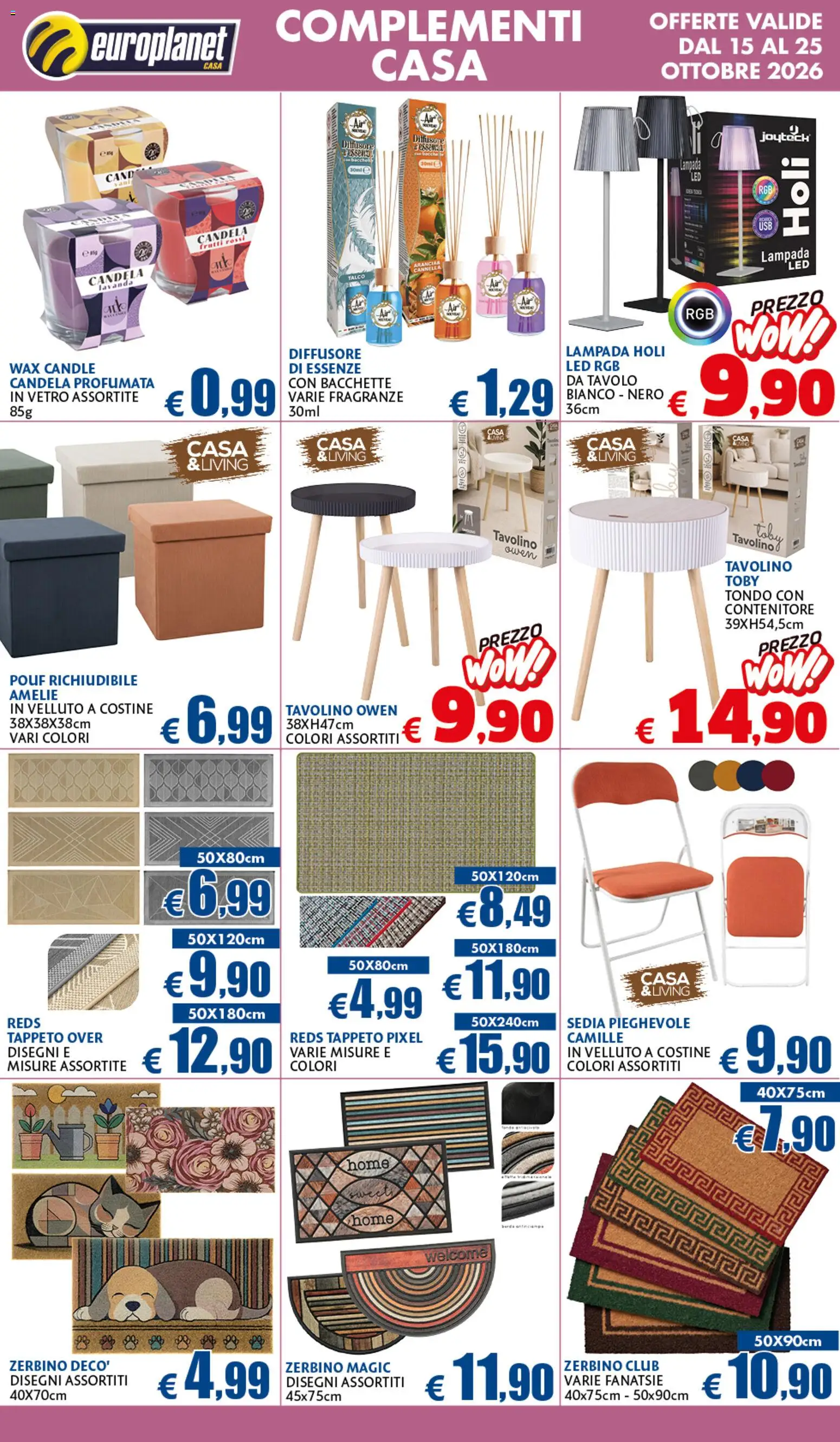 Volantino Europlanet Casa del 15/10/2026 | Pagina: 13 | Prodotti: Lavanda, Bacchette, Sedia, Lampada