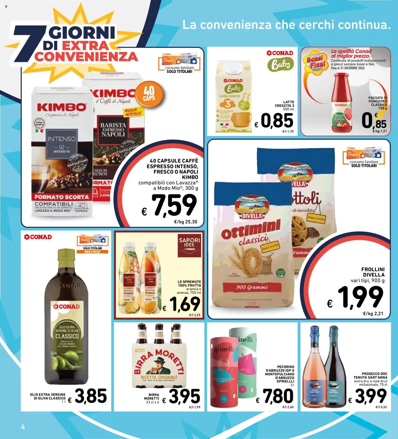Volantino Spazio Conad del 29/09/2026 | Pagina: 4 | Prodotti: Pomodoro, Lavazza, Frollini, Pecorino