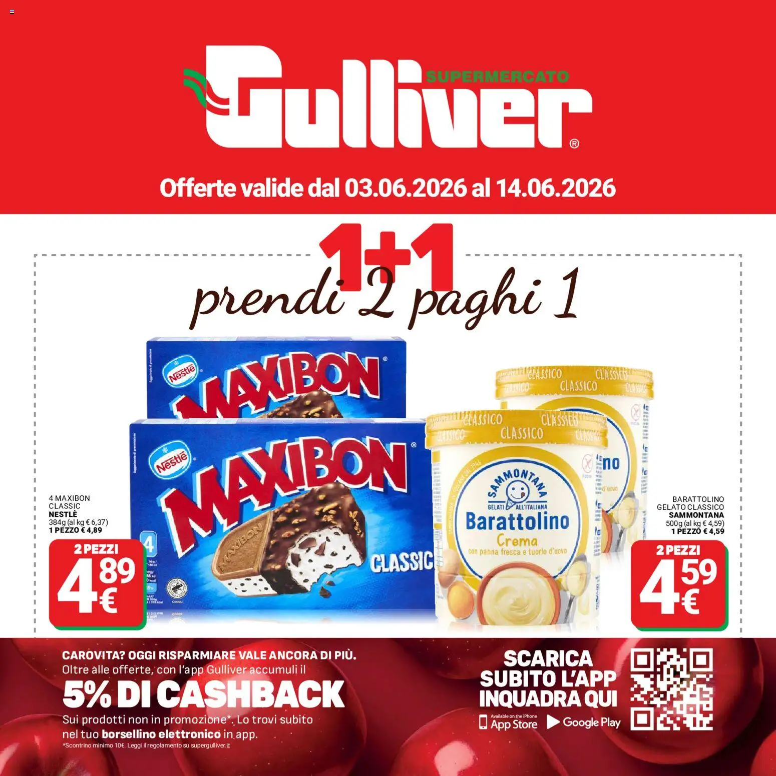 Volantino Gulliver del 03.06.2026 | Pagina: 1 | Prodotti: Crema, Iphone, Panna, Gelato