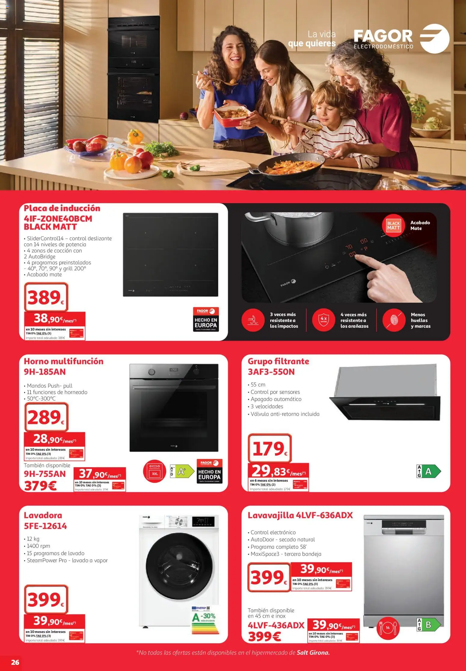 Alcampo folleto Cuenca │ válido desde el 22/10/2026 | Página: 26 | Productos: Placa de inducción, Lavadora, Horno, Bandeja