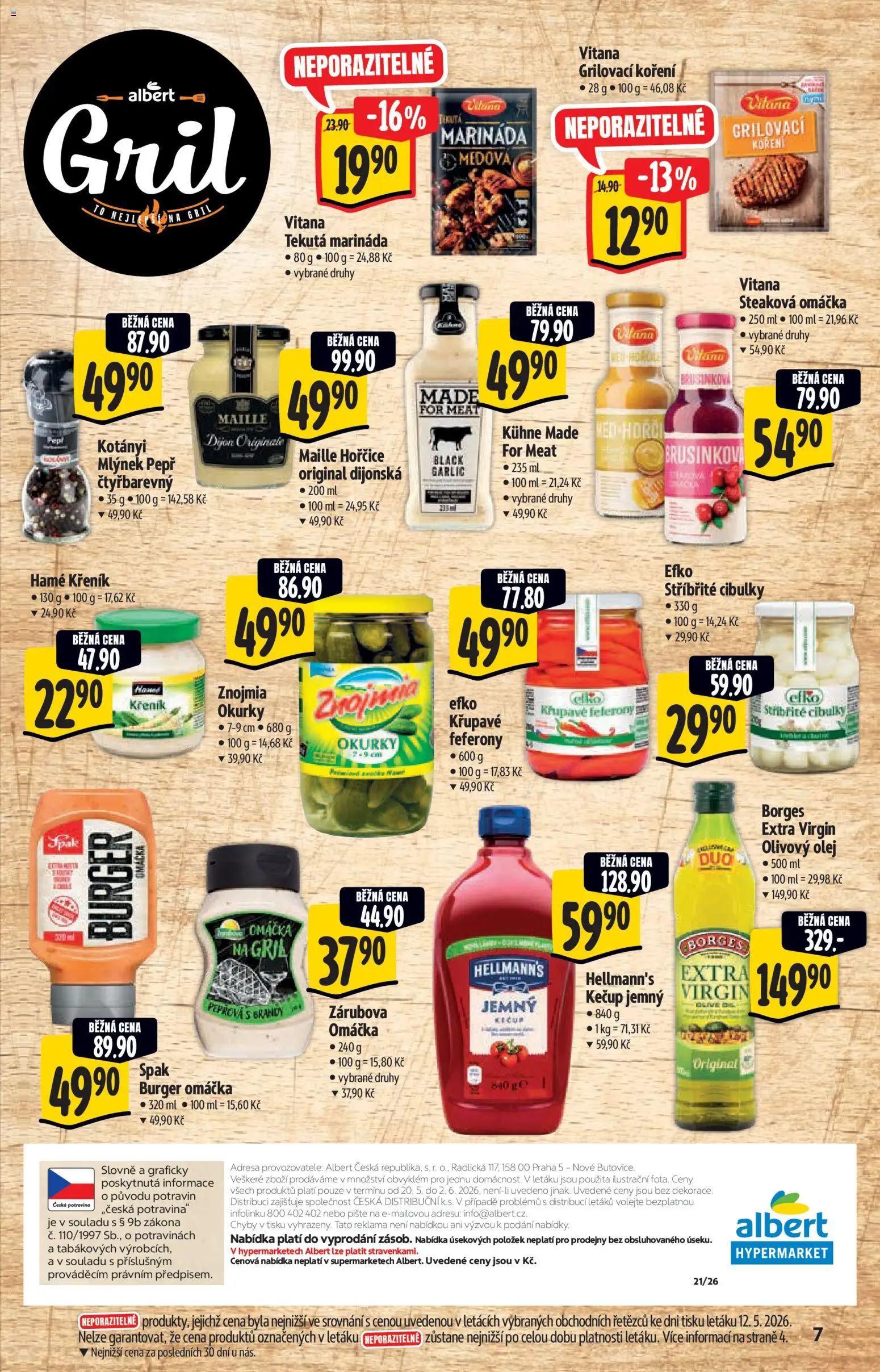 Albert katalog - Hypermarket od 20.05.2026 | Strana: 7 | Produkty: Olej, Okurky, Mlýnek, Vana