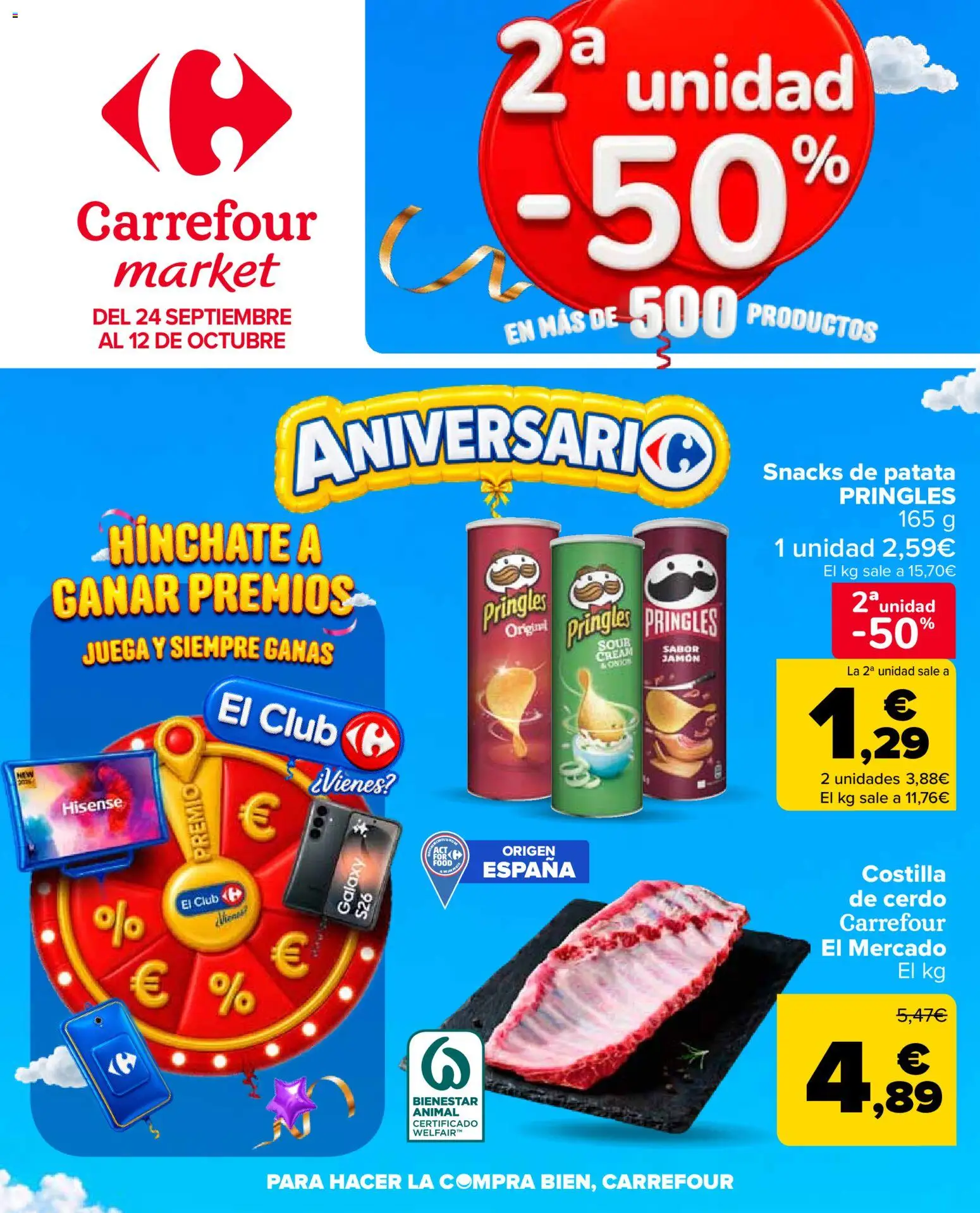 Carrefour Market folleto │ válido desde el 24/09/2026 | Página: 1 | Productos: Snacks, Jamón, Cerdo, Juega