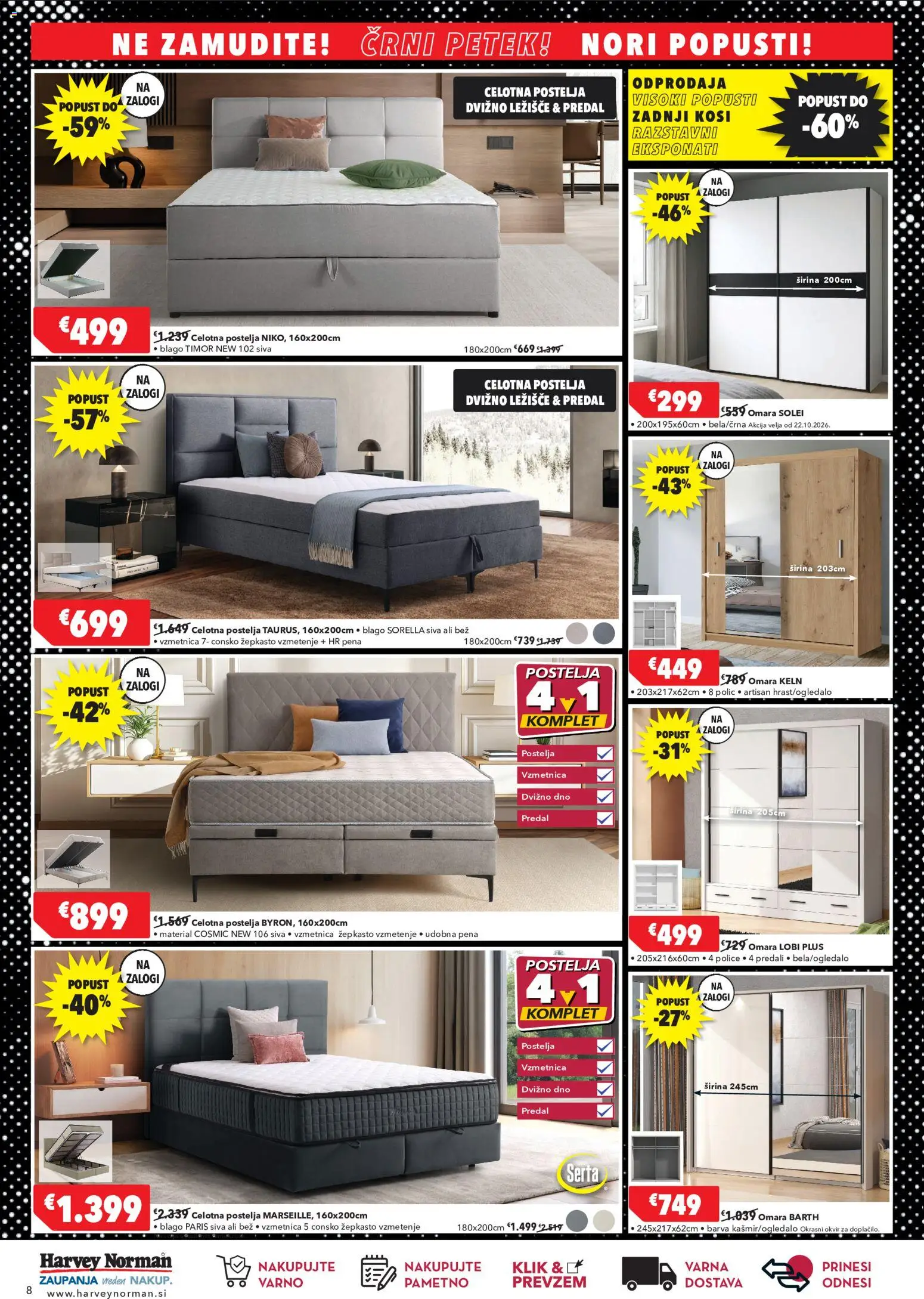 Novi Harvey Norman katalog ponudbe – veljaven od 21.10.2026 | Stran: 8 | Izdelki: Okvir, Ležišče, Postelja, Barva