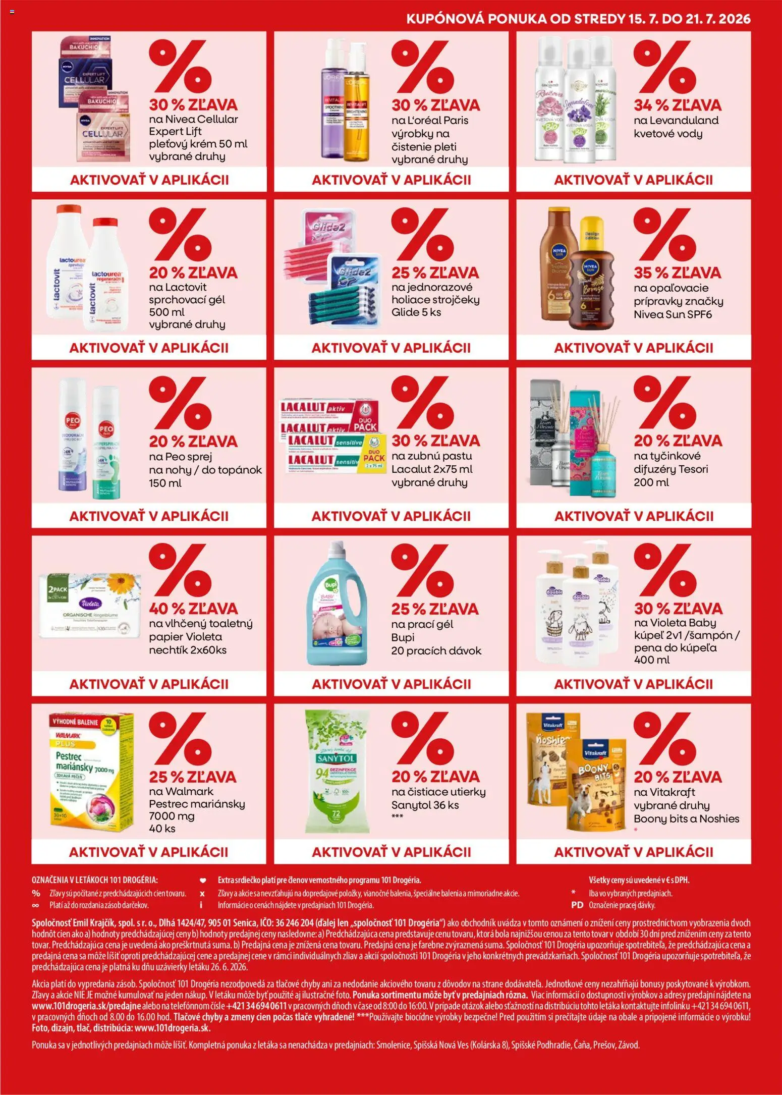 Nové 101 drogerie akcie – leták je platný od 08.07.2026 | Strana: 7 | Produkty: Nivea, Sanytol, Krém, Lactovit