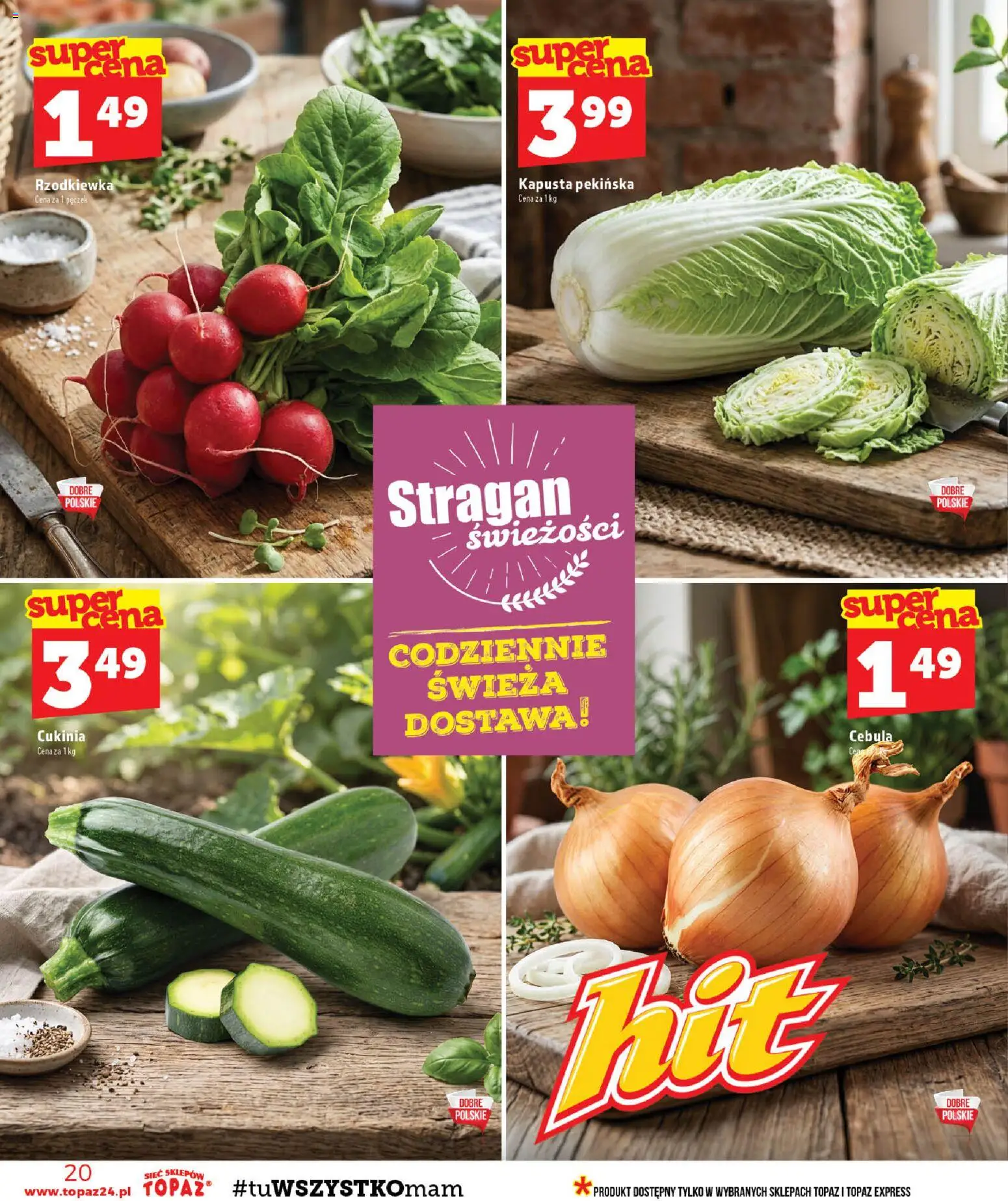 Topaz gazetka od 03.09.2026 | Strona: 20 | Produkty: Kapusta, Kapusta pekińska, Cebula, Cukinia