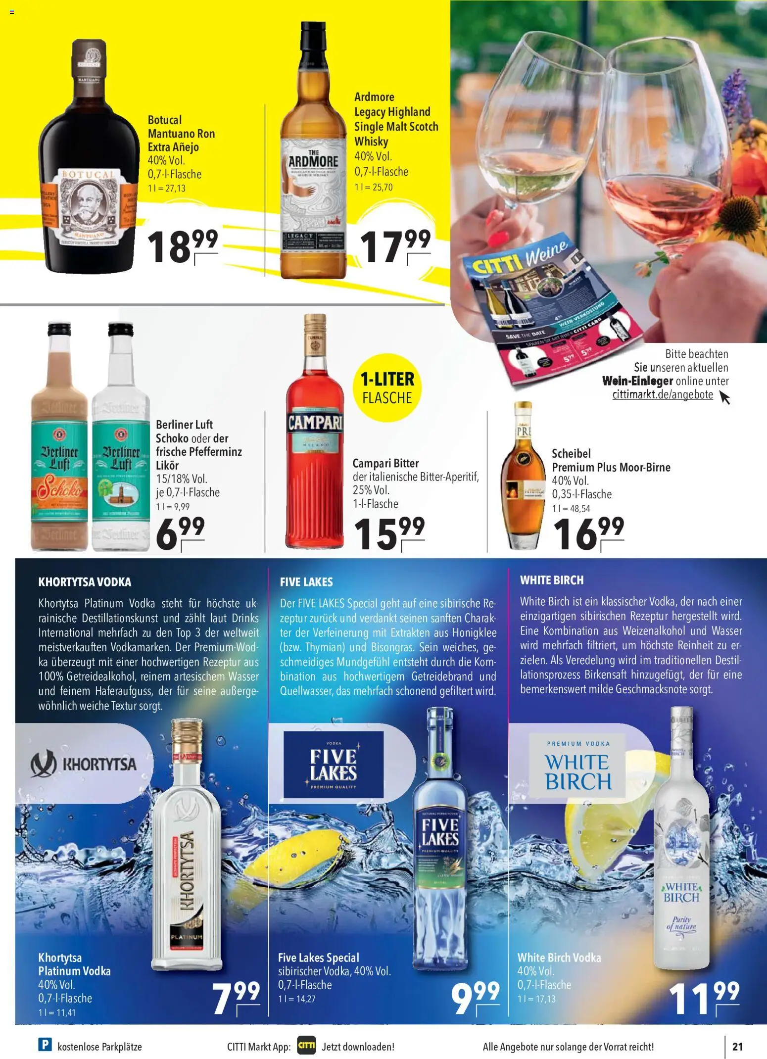 CITTI Markt Prospekt – gültig ab 30.09.2026 | Seite: 21 | Produkte: Berliner, Wasser, Wein, Vodka