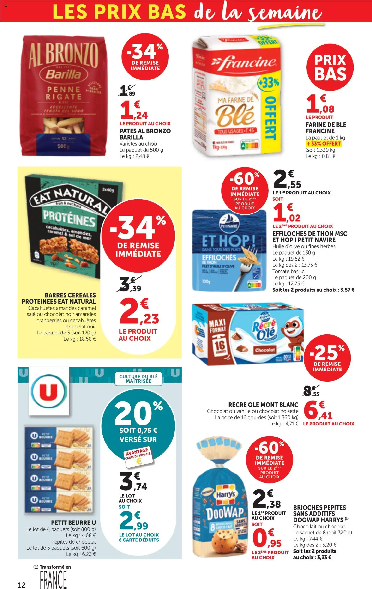 {H1} | Page: 12 | Produits: Thon, Cacahuètes, Blé, Céréales