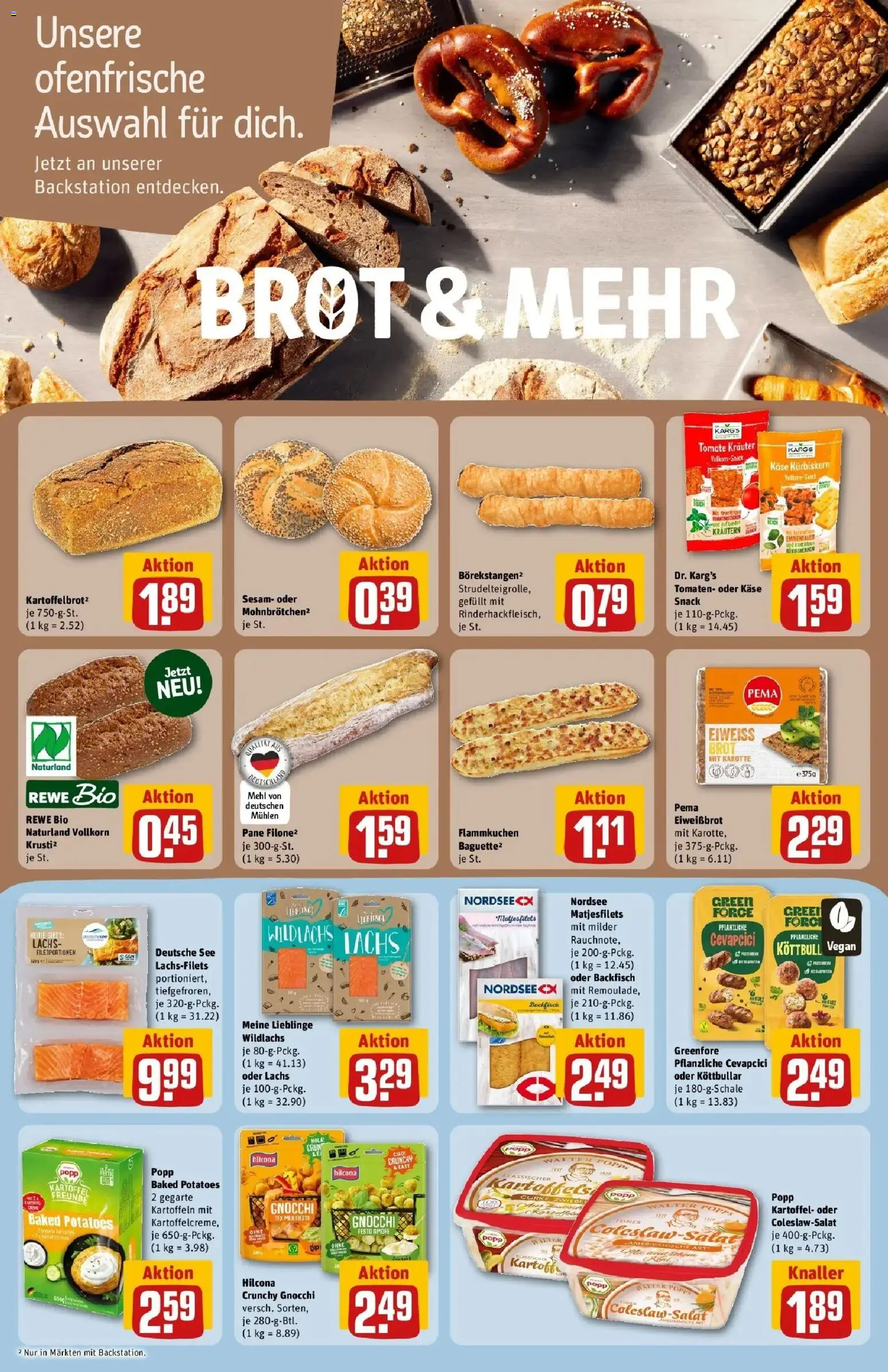 Rewe Prospekt München – gültig ab 13.07.2026 | Seite: 12 | Produkte: Mehl, Pane, Lachs, Kartoffeln