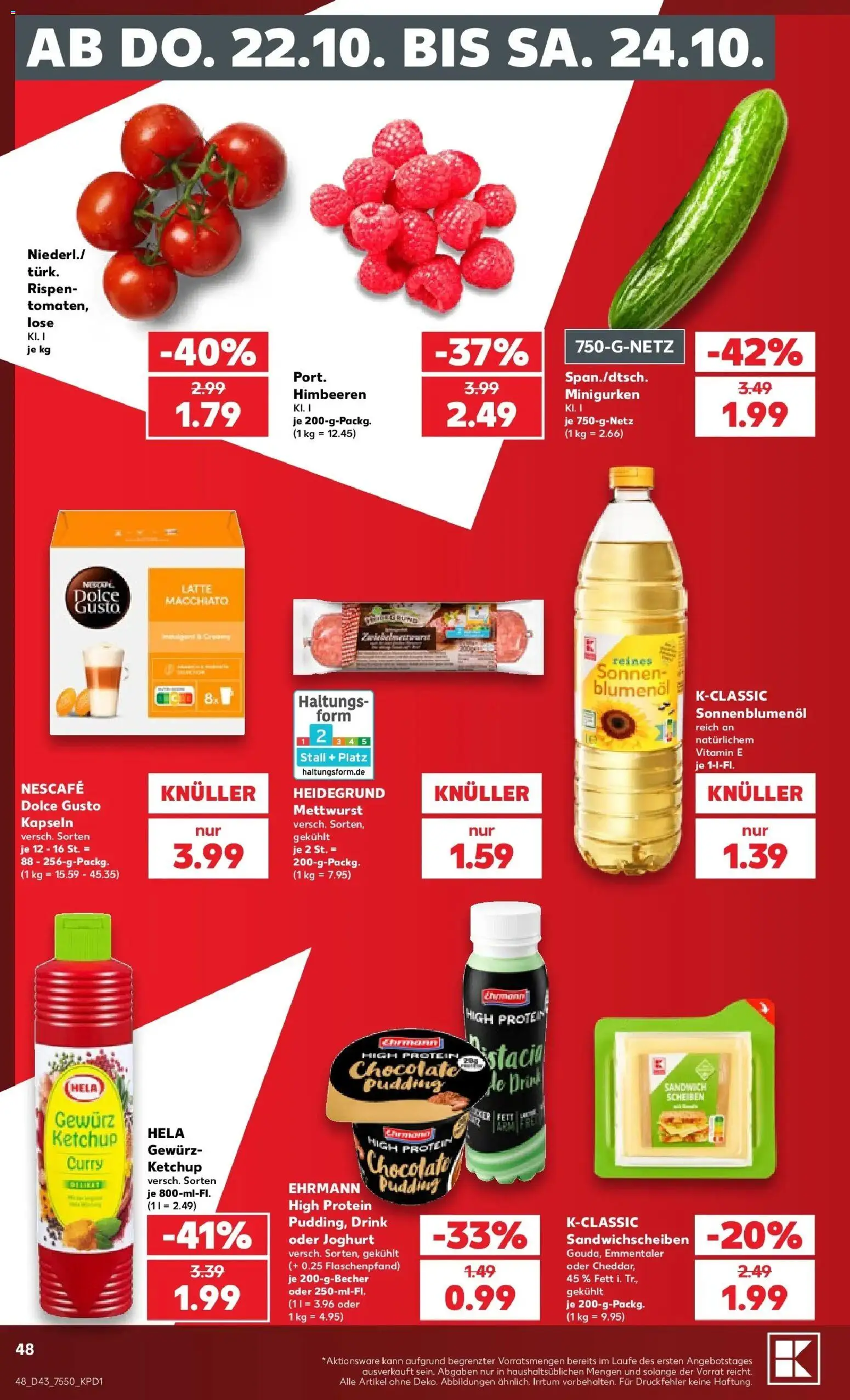 Prospekt Kaufland ab 19.10.2026 » Angebote Online zum Blättern | Seite: 52 | Produkte: Himbeeren, Nescafe, Joghurt, Pudding