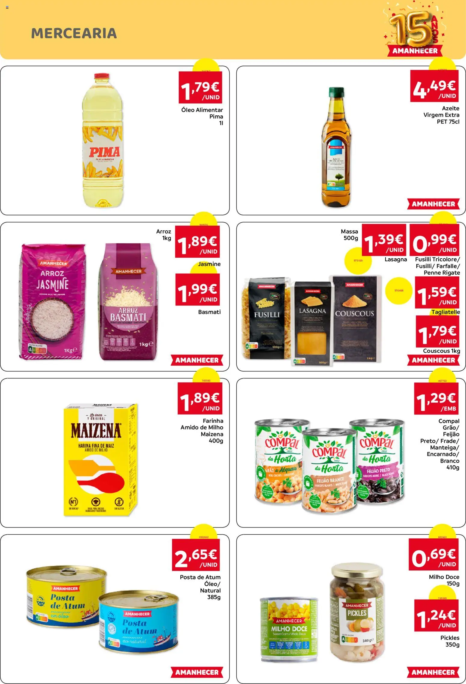 Amanhecer Folheto Madeira │ válido de 13/08/2026 | Página: 6 | Produtos: Óleo alimentar, Arroz basmati, Massa, Milho