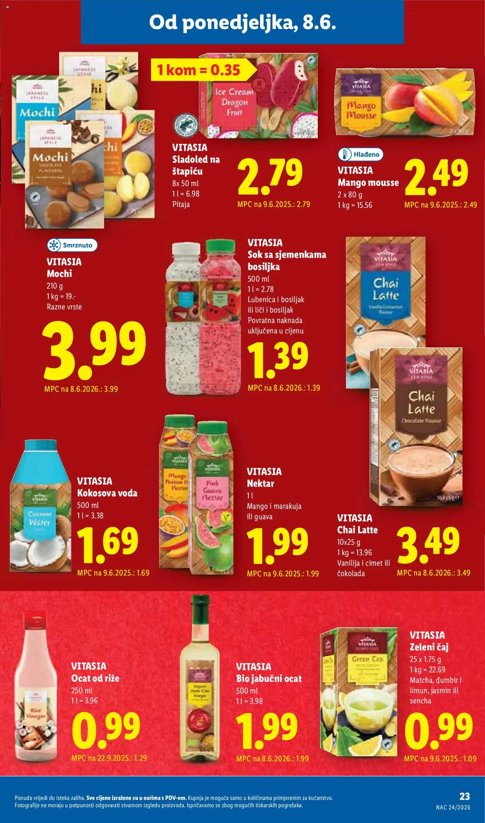 Lidl katalog | vrijedi od 08.06.2026 | Stranica: 23 | Proizvodi: Jabučni ocat, Sok, Bosiljak, Lubenica